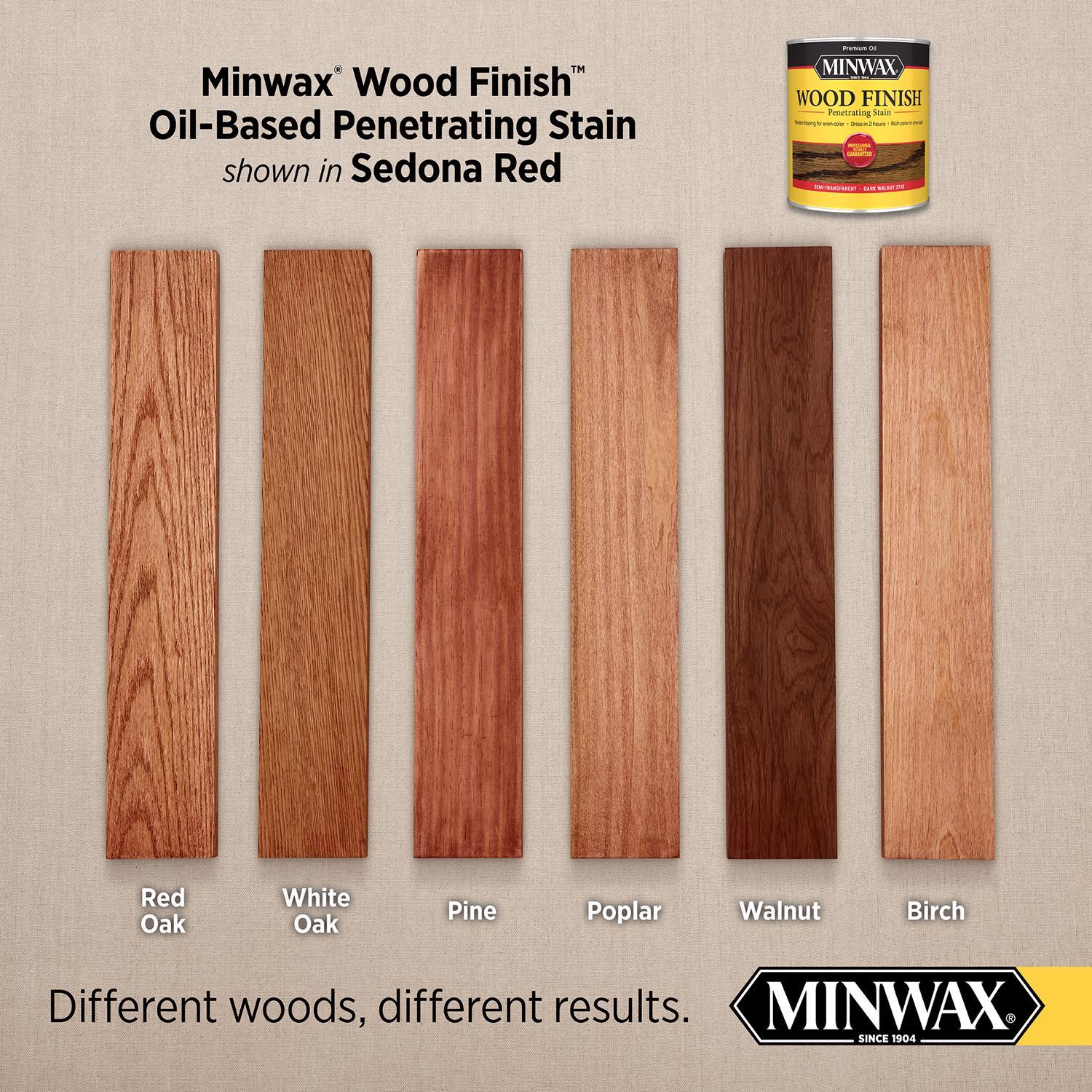 Minwax Wood Finish Semi-Transparent Sedona Red Oil-Based Penetrating Wood Stain 1/2 pt