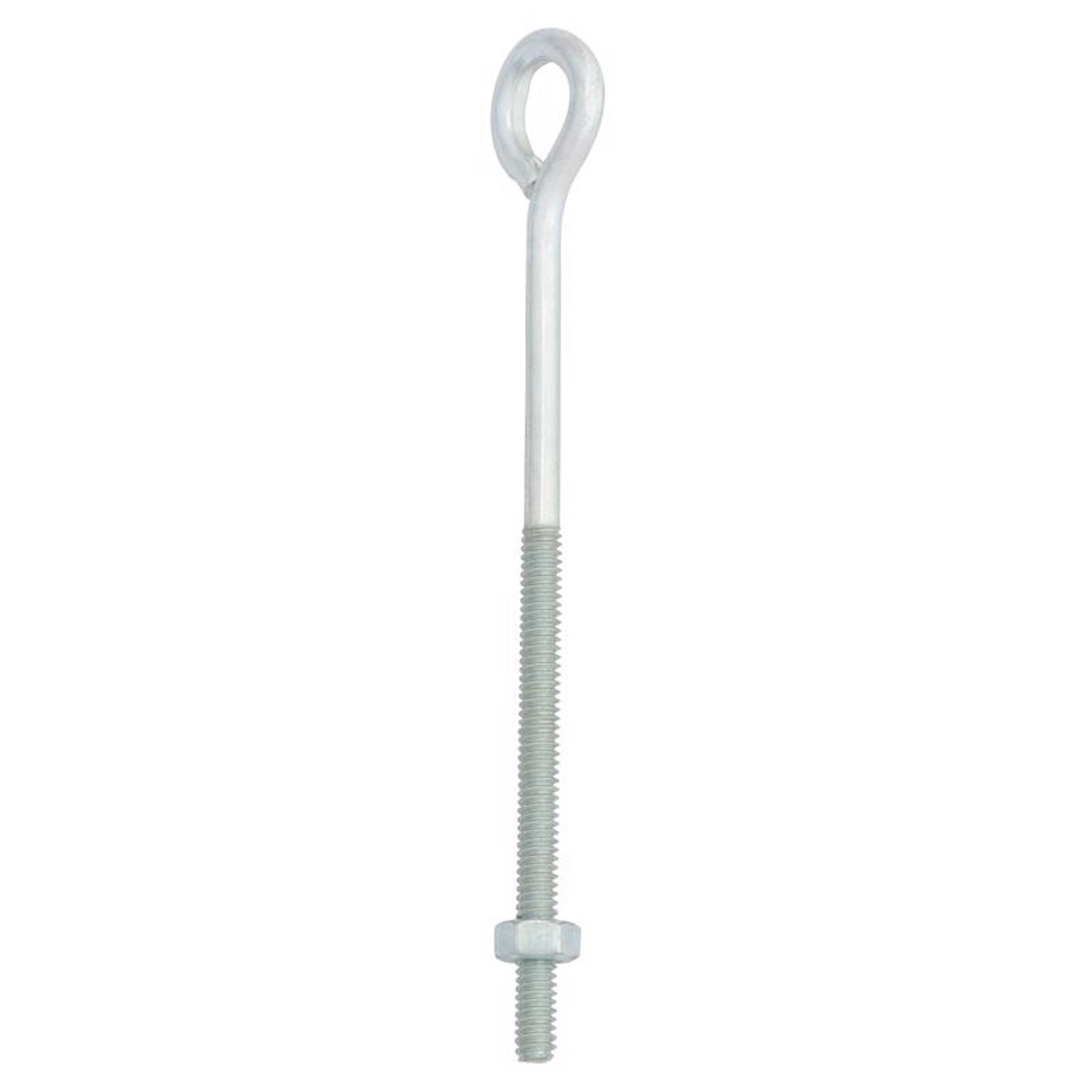 Hampton 1/4 in. X 6 in. L Zinc-Plated Steel Eyebolt Nut Included