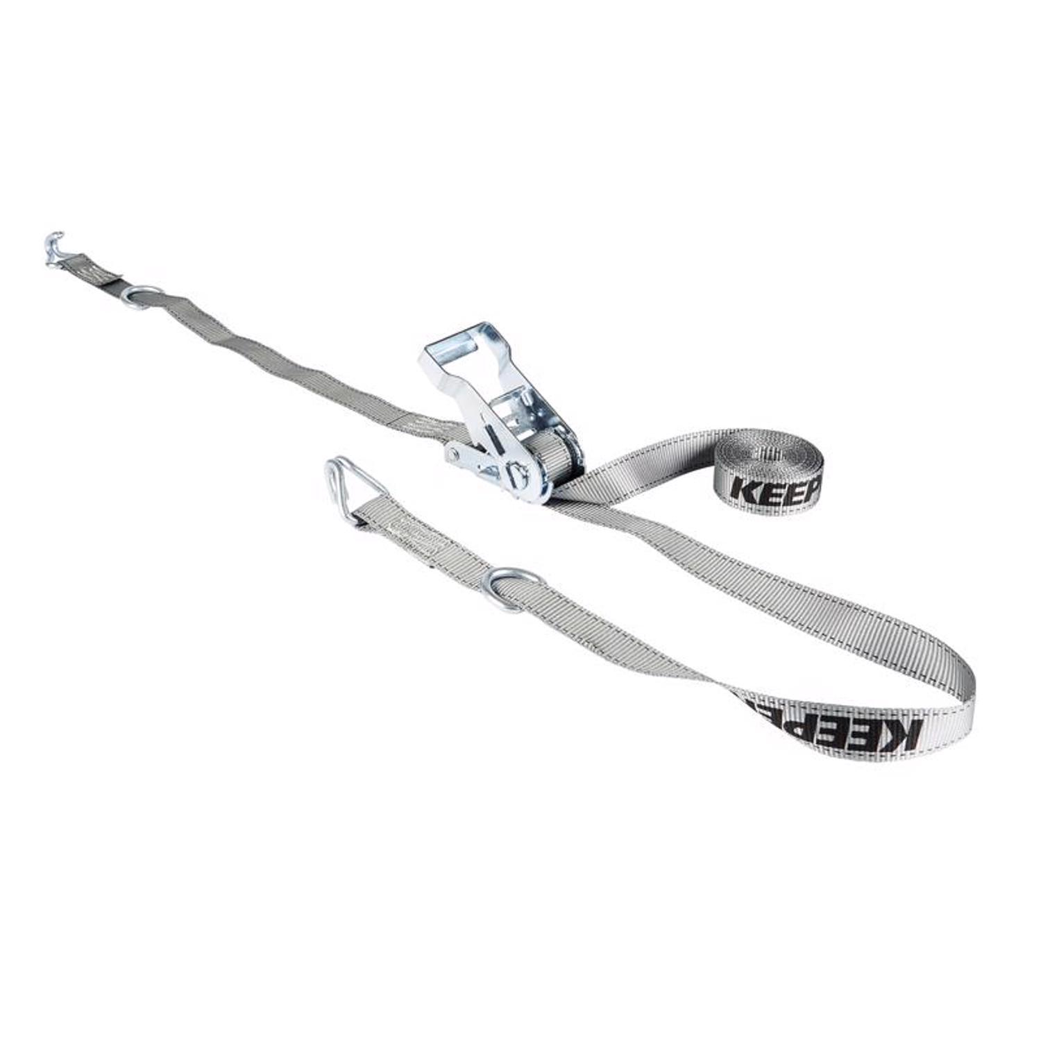 Keeper 1 in. W X 15 ft. L Gray Tie Down w/Ratchet 666 lb 1 pk