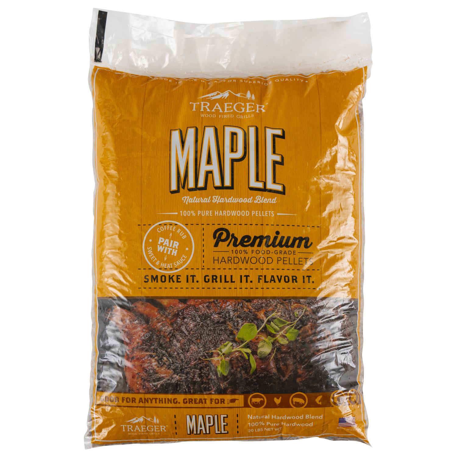 Traeger Premium All Natural Maple BBQ Wood Pellet 20 lb