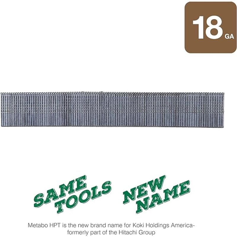 Metabo HPT Brad Nails, 1in. x 18 Gauge, Electro Galvanized, 1000 Count