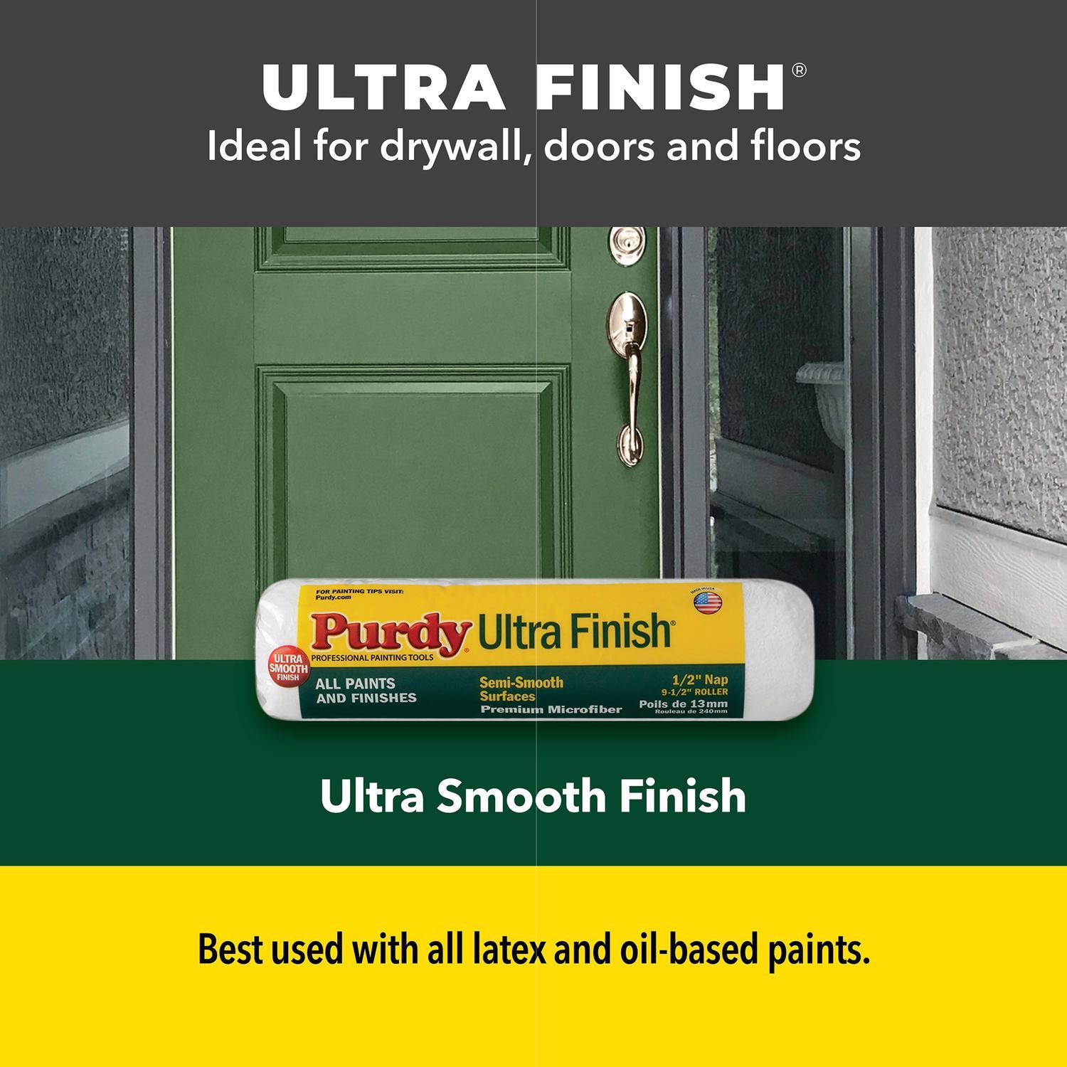 Purdy Ultra Finish Microfiber 9 in. W X 3/8 in. Regular Paint Roller Cover 1 pk