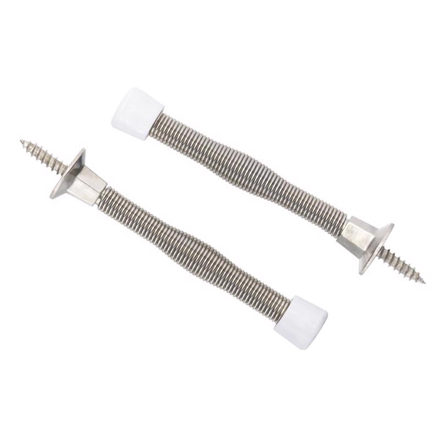 Ace 3 in. W Metal Satin Nickel Silver Spring Door Stop Mounts to door and wall 0 in.