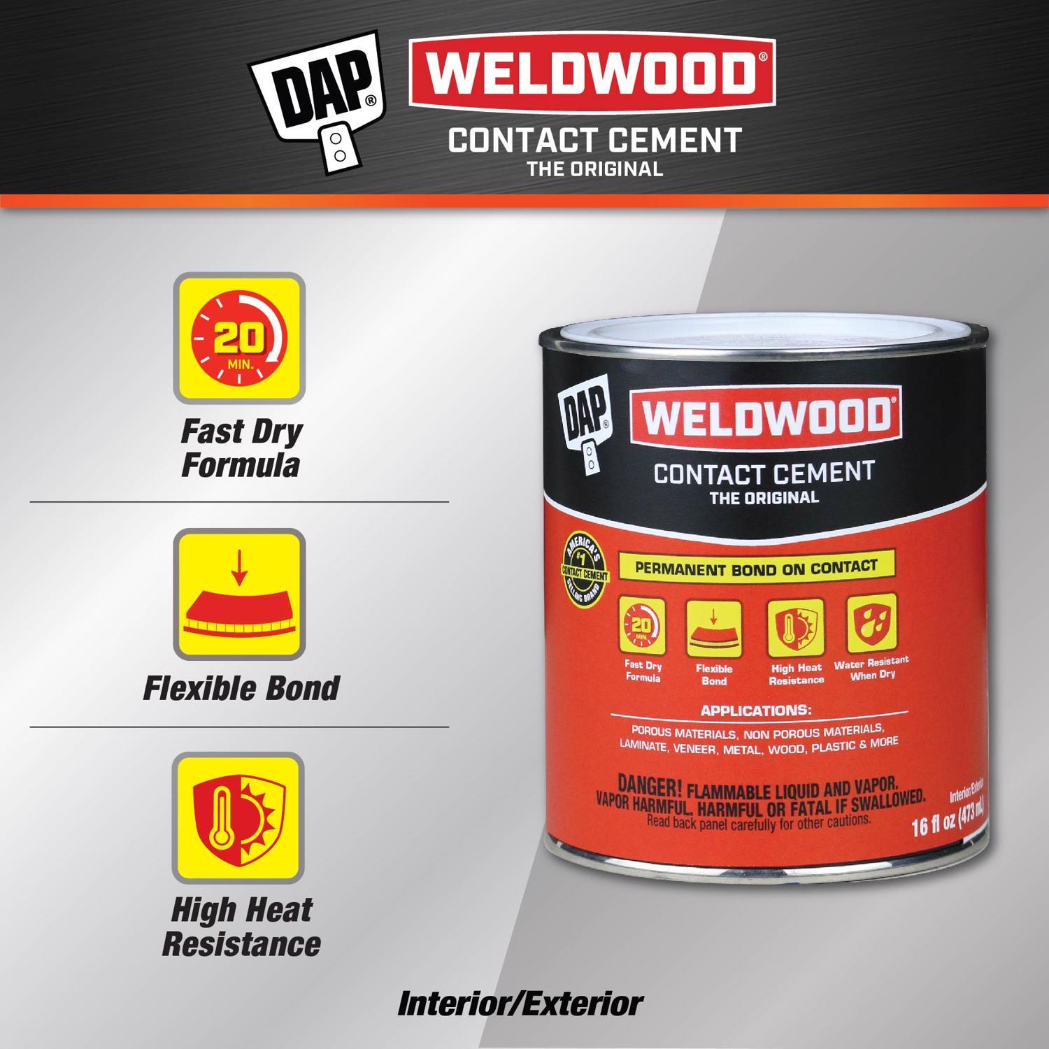 DAP Weldwood High Strength Rubber Tan Contact Cement 1 pt