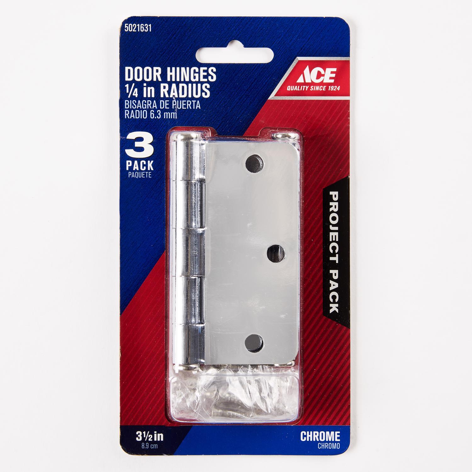 Ace 3-1/2 in. L Chrome Residential Door Hinge 3 pk