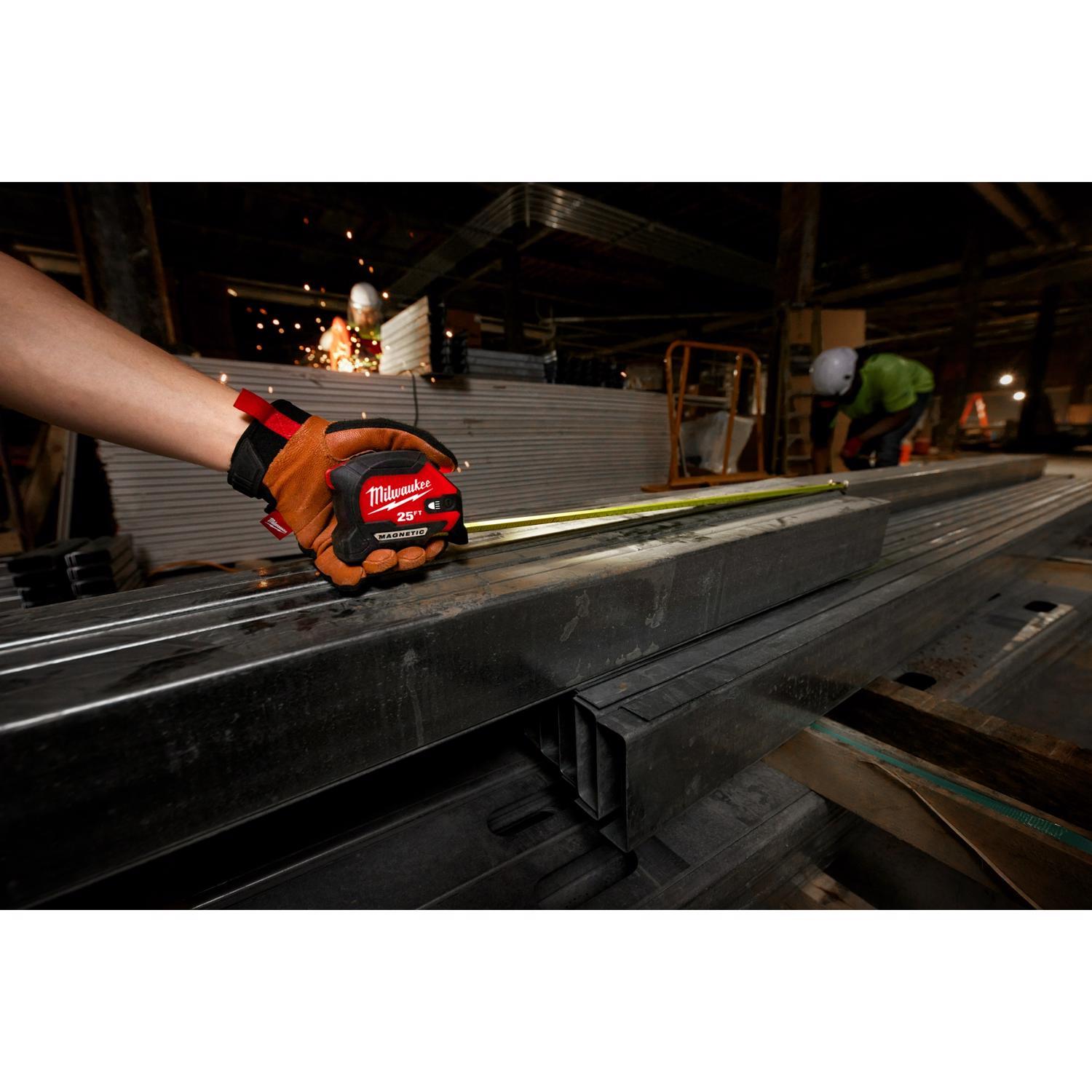 Milwaukee 25 ft. L X 1-1/16 in. W Compact Wide Blade with LED Light Magnetic Tape Measure 1 pk