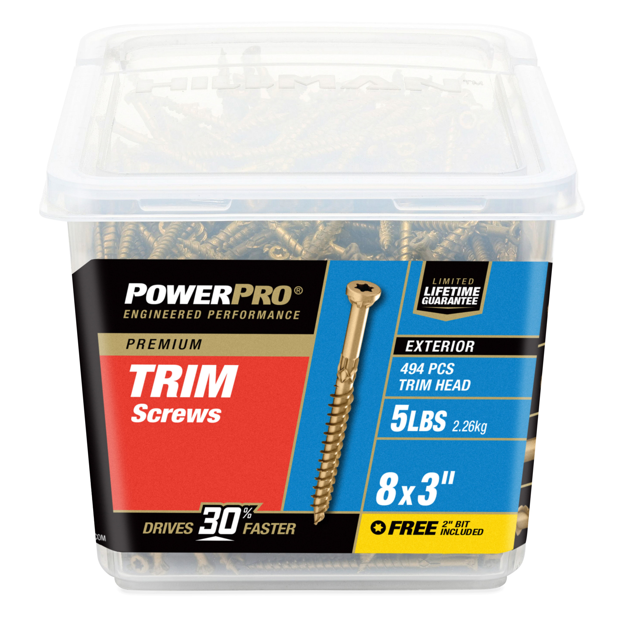 Power Pro Premium Bronze Exterior Trim Screws (#8 x 3 in.) - 494 pc