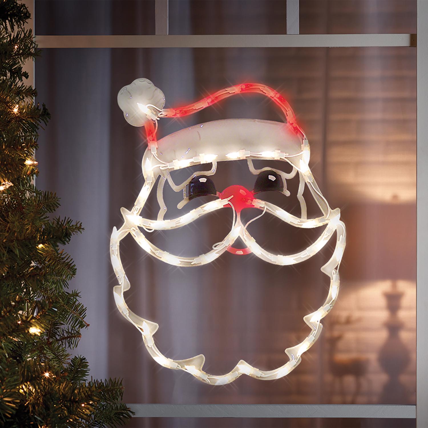 IG Design Red/White Santa Face Indoor Christmas Decor 17 in.
