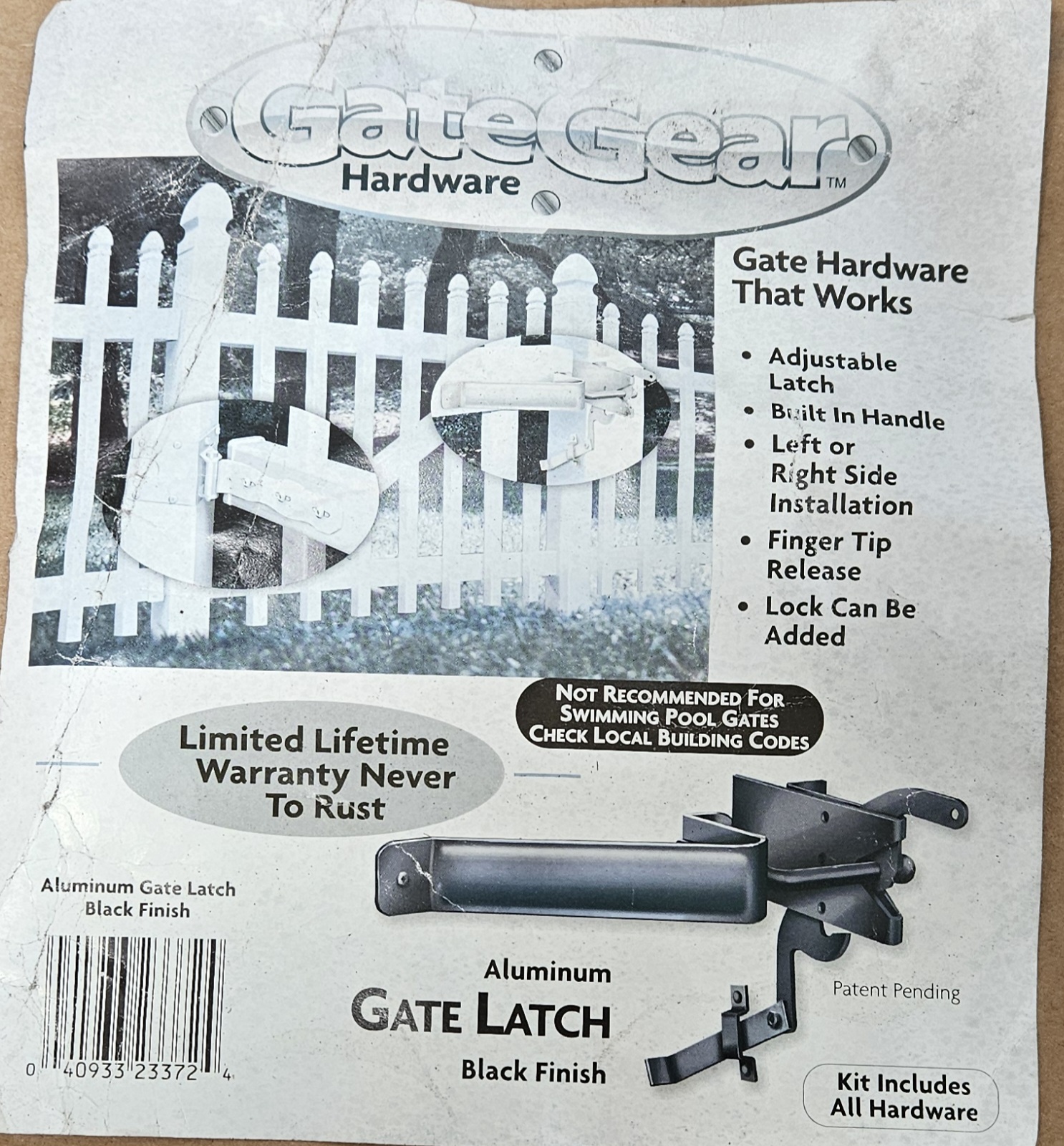Latch Gate Black Aluminum