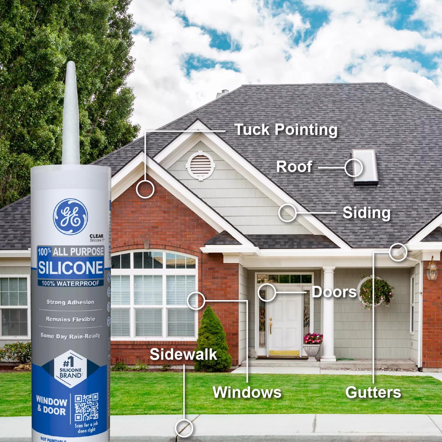 GE Window & Door White Silicone 1 Window and Door Caulk Sealant 10.1 oz