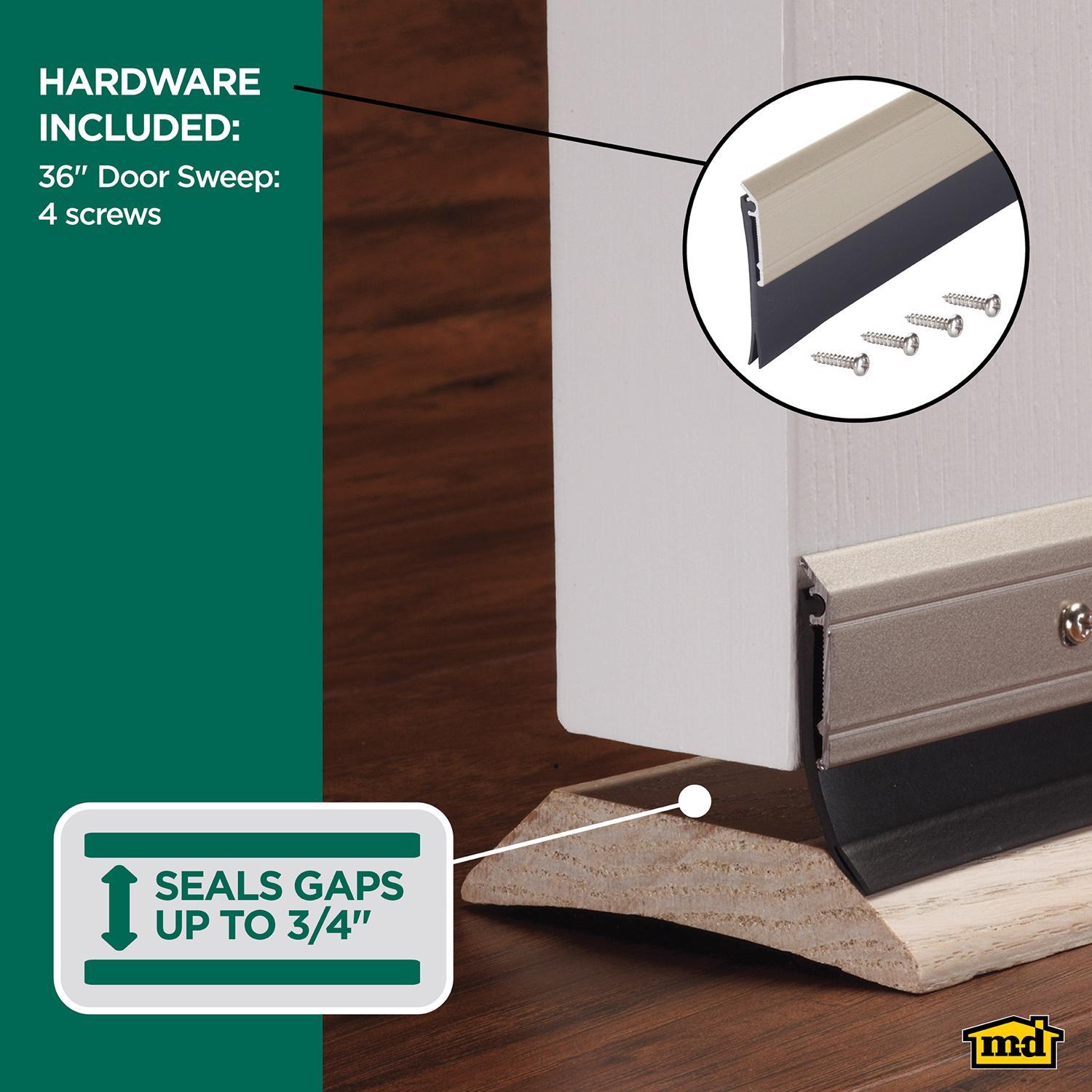 M-D Building Products Satin Nickel Aluminum/Vinyl Sweep For Doors 36 in. L X 2.13 in.