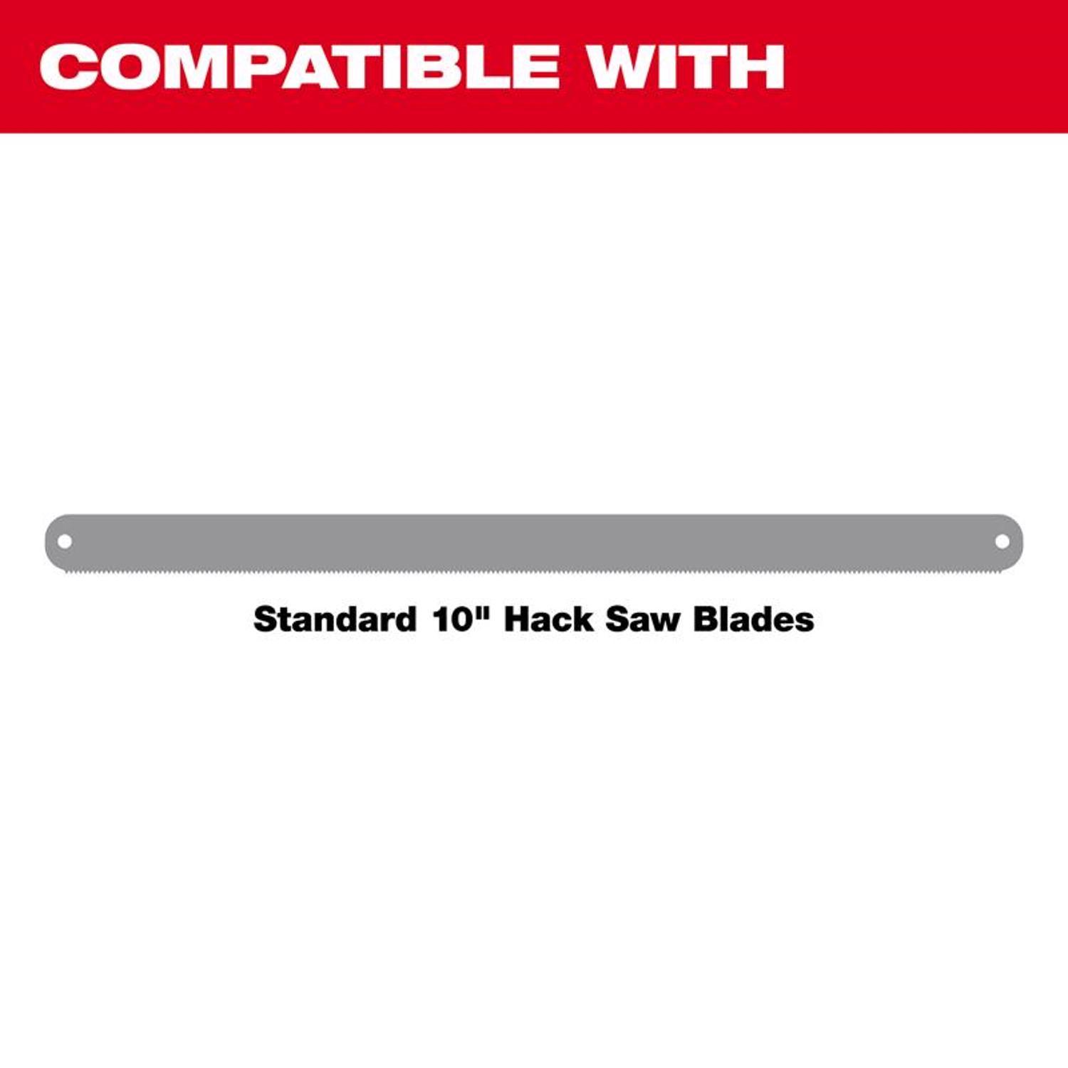 Milwaukee 10 in. Bi-Metal Adjustable Hacksaw Black/Red 1 pc