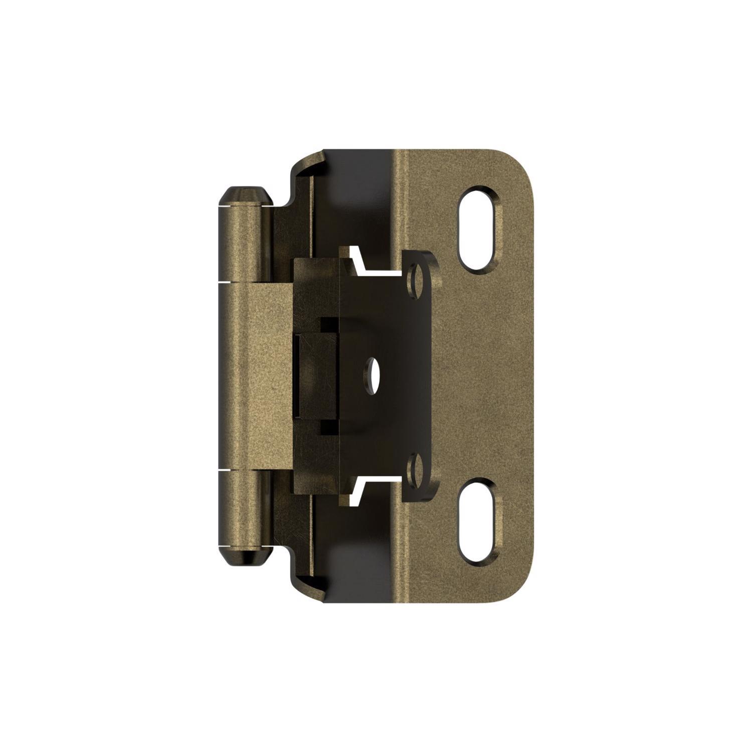 Amerock 1-1/2 in. W X 2-1/4 in. L Burnished Brass Steel Self-Closing Hinge 2 pk