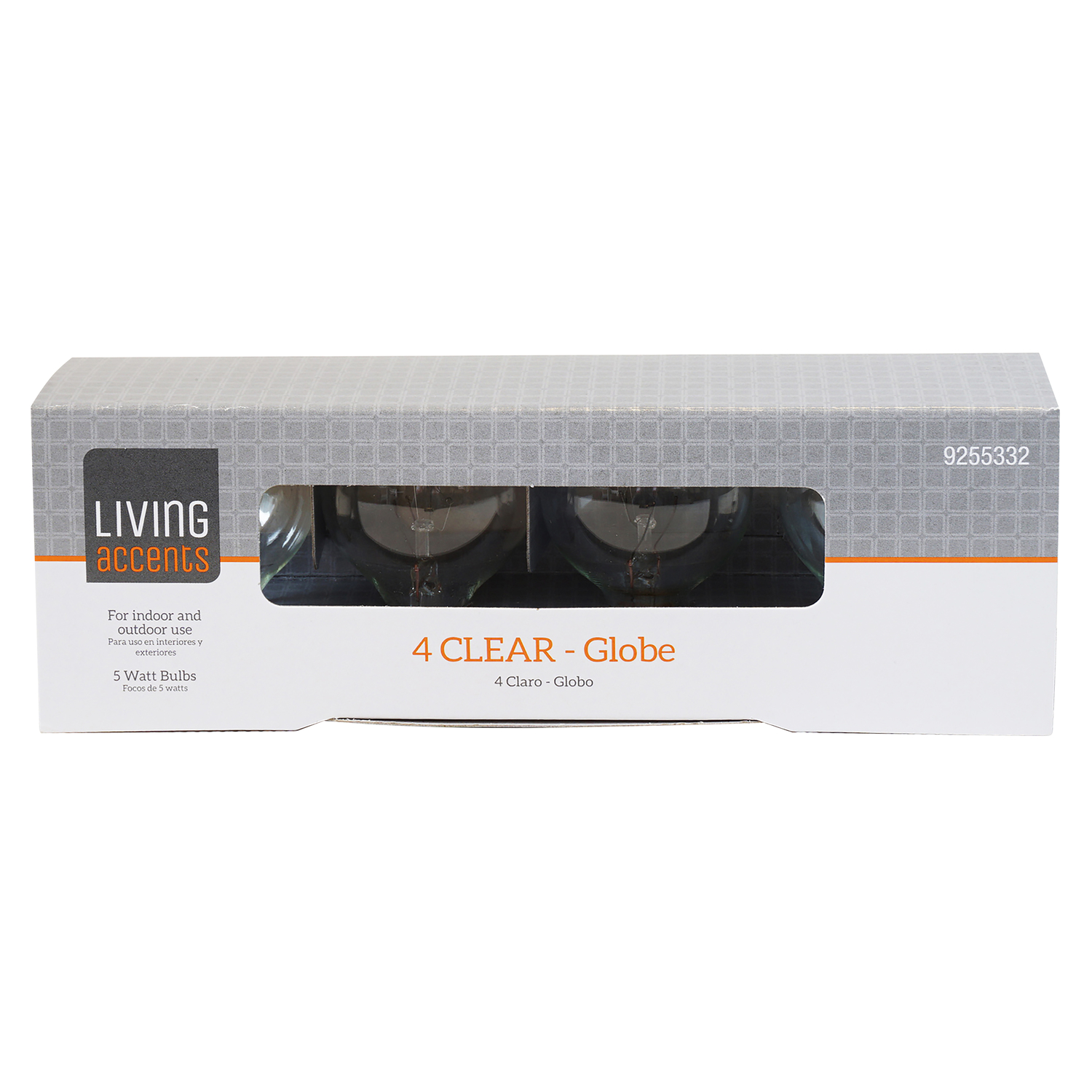 Living Accents Sienna Incandescent G40 Globe Clear/Warm White 4 ct Replacement Christmas Light Bulbs