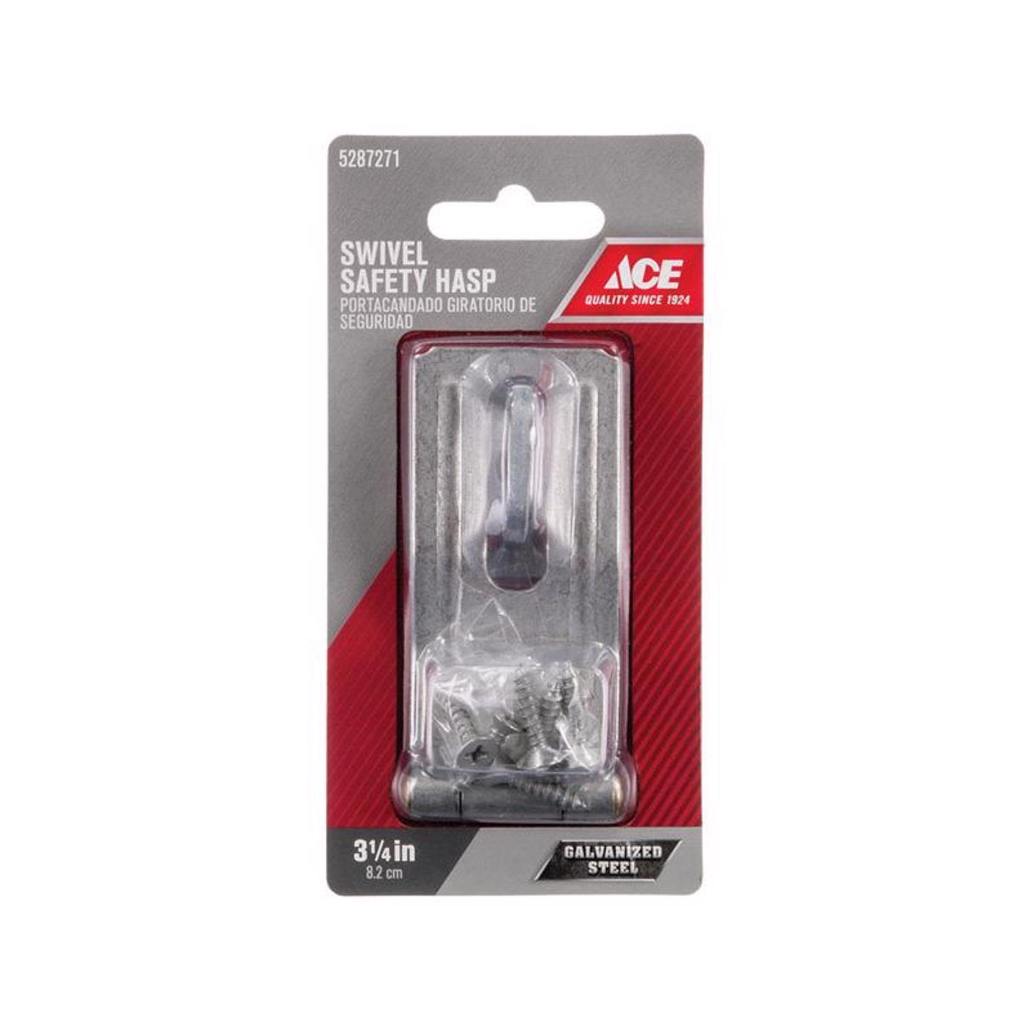 Ace Galvanized Steel 3-1/4 in. L Swivel Staple Safety Hasp 1 pk