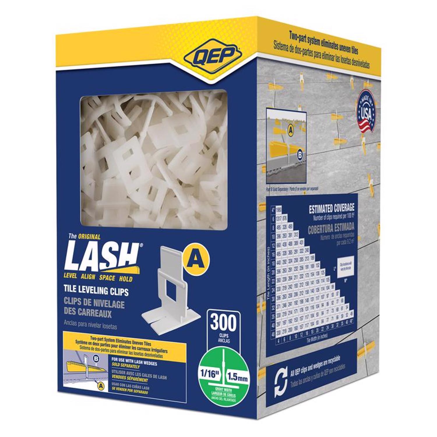 QEP Lash 1.55 in. H X 0.05 in. W X.78 in. L Plastic Tile Spacer Clips 300 pk