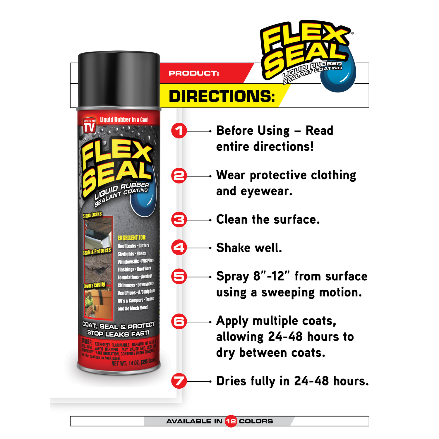 FLEX SEAL Family of Products FLEX SEAL MINI Clear Rubber Spray Sealant 2 oz