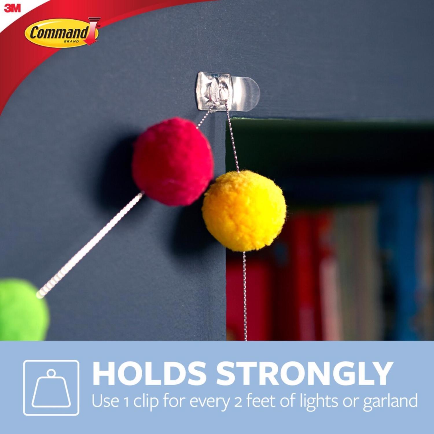 3M Command Small Plastic Light Clips 0.75 in. L 20 pk