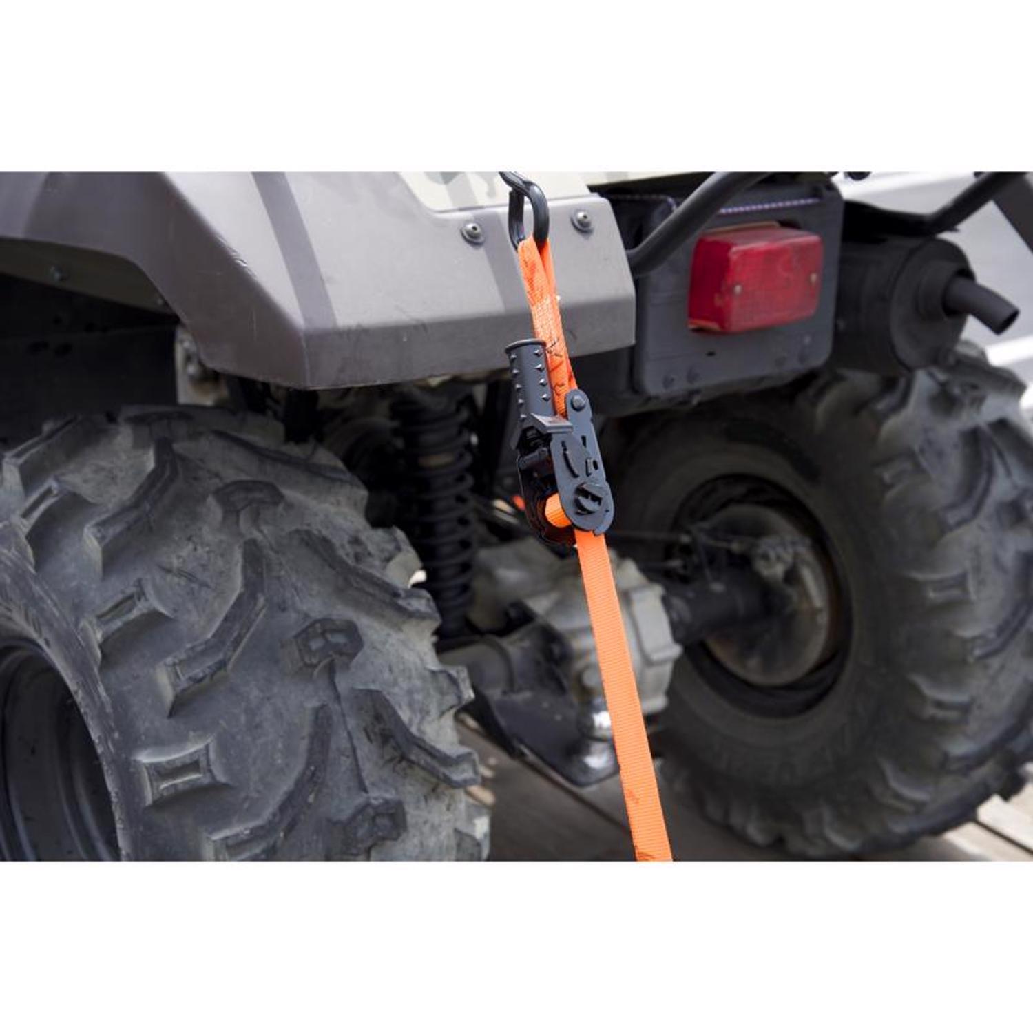 Keeper 1 in. W X 15 ft. L Orange Tie Down w/Ratchet 500 lb 2 pk