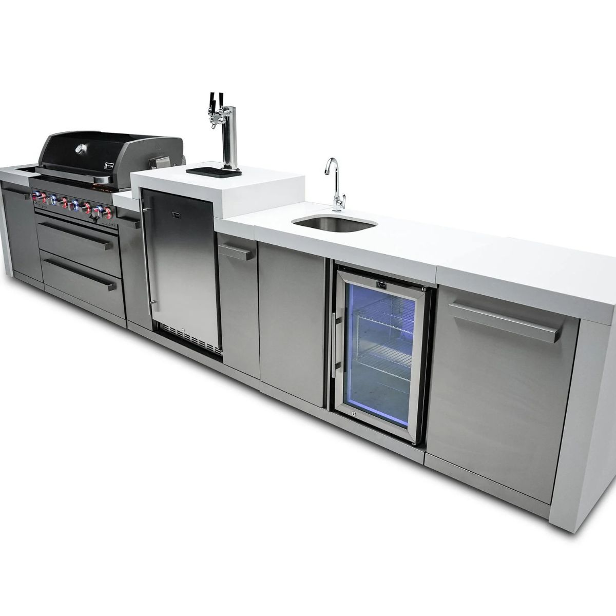 Mont Alpi 6-burner Deluxe Island with Kegerator and Beverage Center