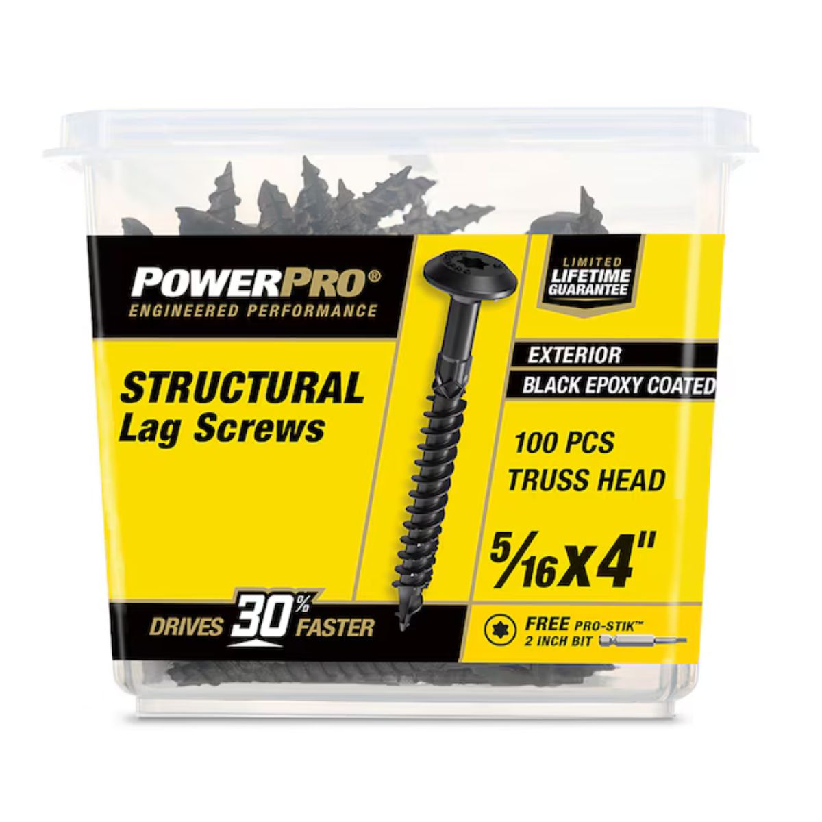 Power Pro 5/16-in x 4-in Epoxy Exterior Structural wood screws 100 Pieces