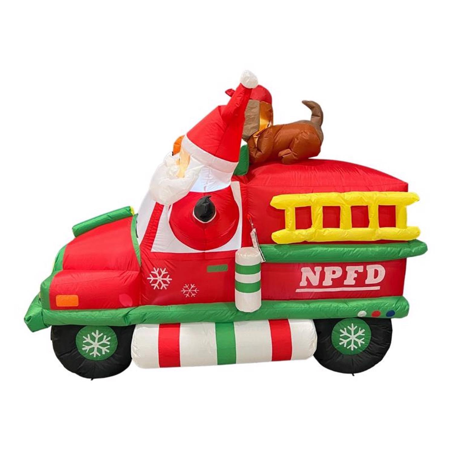Celebrations Firetruck w/ Puppy 6.5 ft. Inflatable