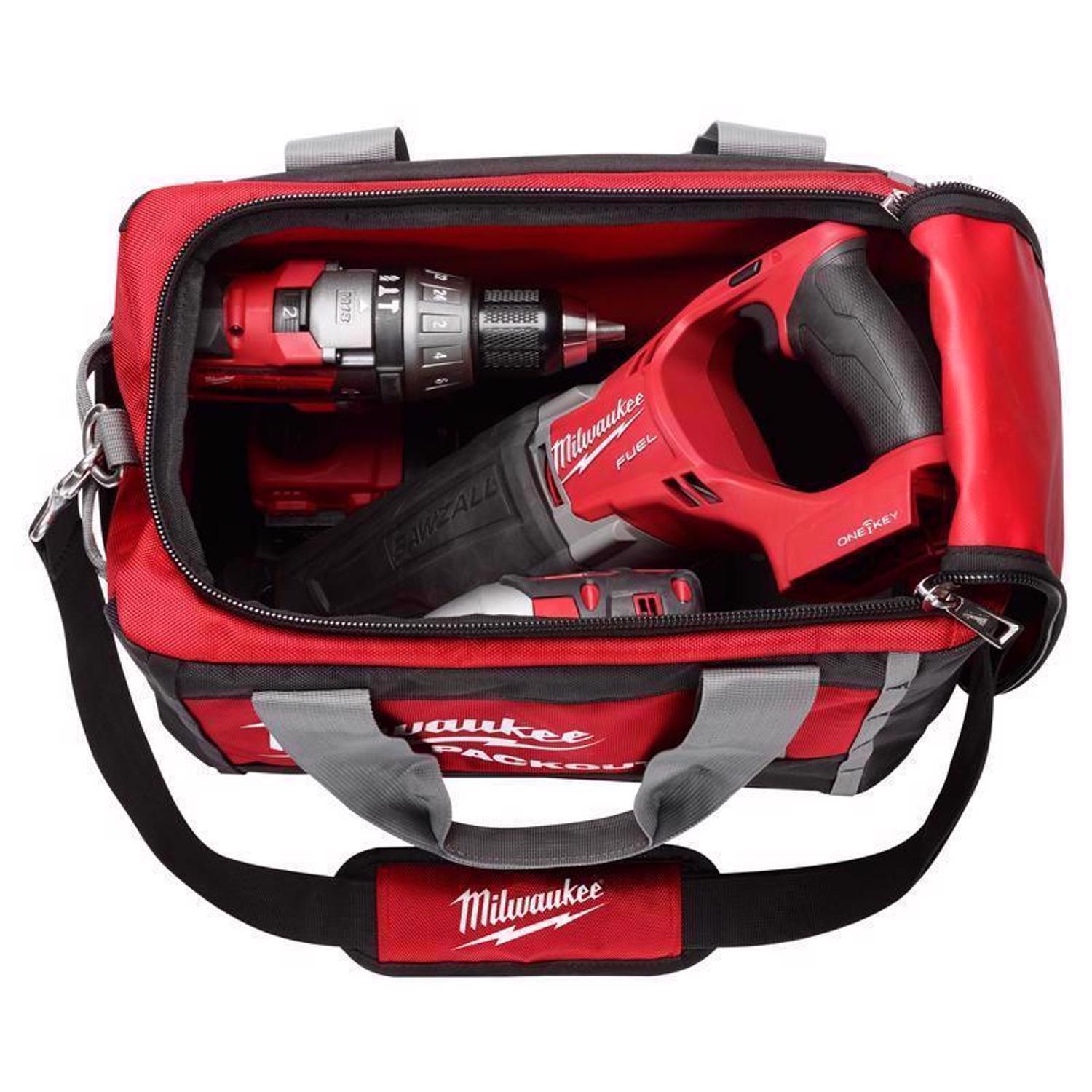 Milwaukee Packout Ballistic Nylon Tool Bag 3 pocket Black/Red 1 pc