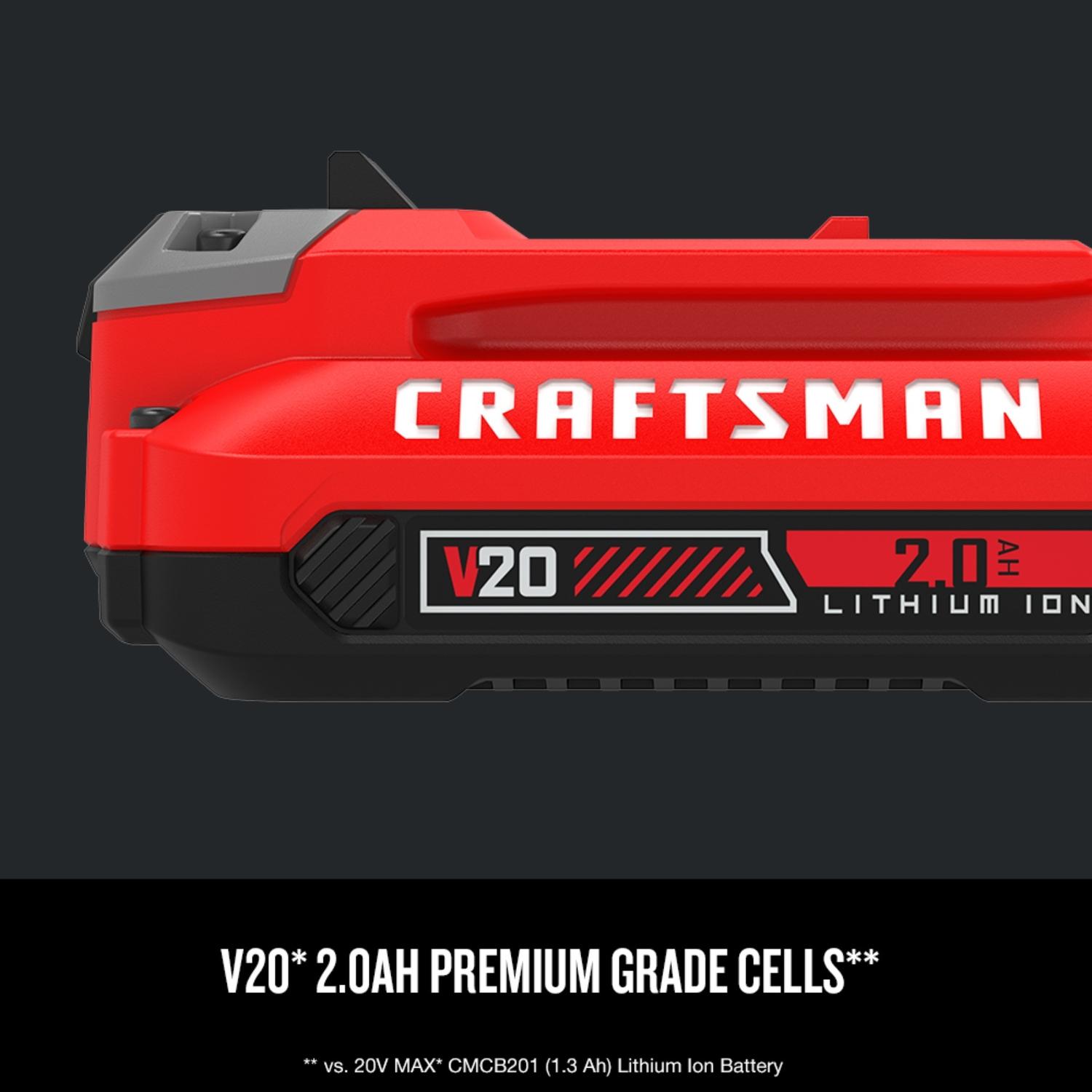 CRAFTSMAN V20 CMCB202-2 2 Ah Lithium-Ion Battery 2 pc
