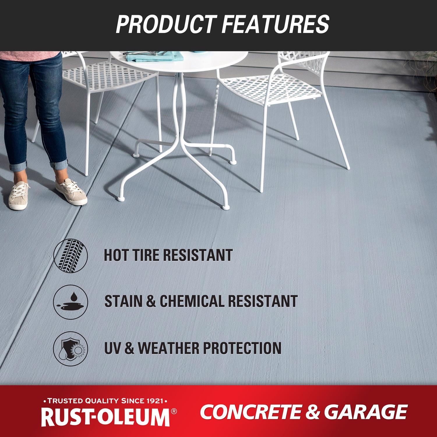 Rust-Oleum Satin Armor Gray Water-Based Acrylic Concrete & Garage Floor Paint 1 gal