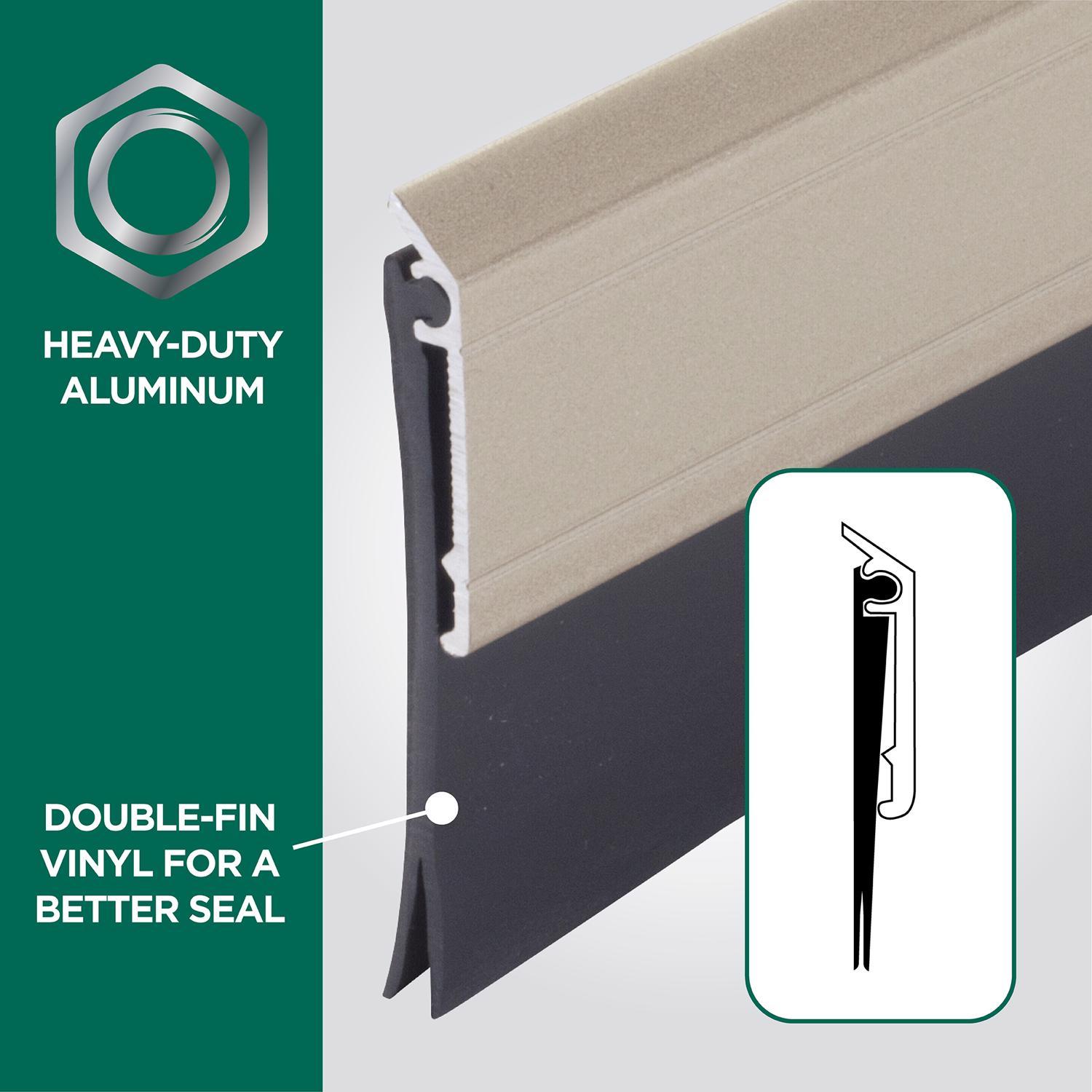 M-D Building Products Satin Nickel Aluminum/Vinyl Sweep For Doors 36 in. L X 2.13 in.