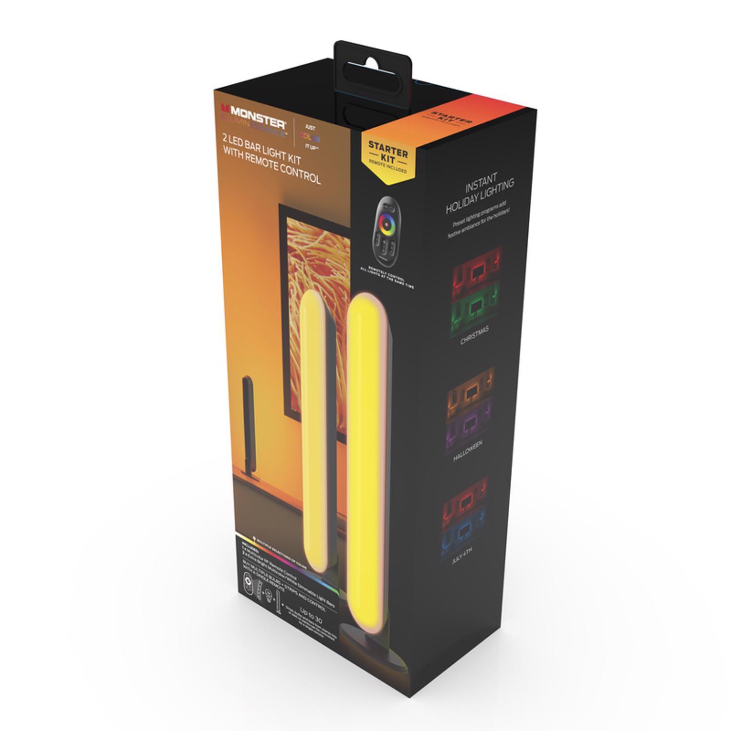 Monster Just Color It Up Illuminessence 0 in. L Black/Brown Plug-In LED Mood Light Bar Kit