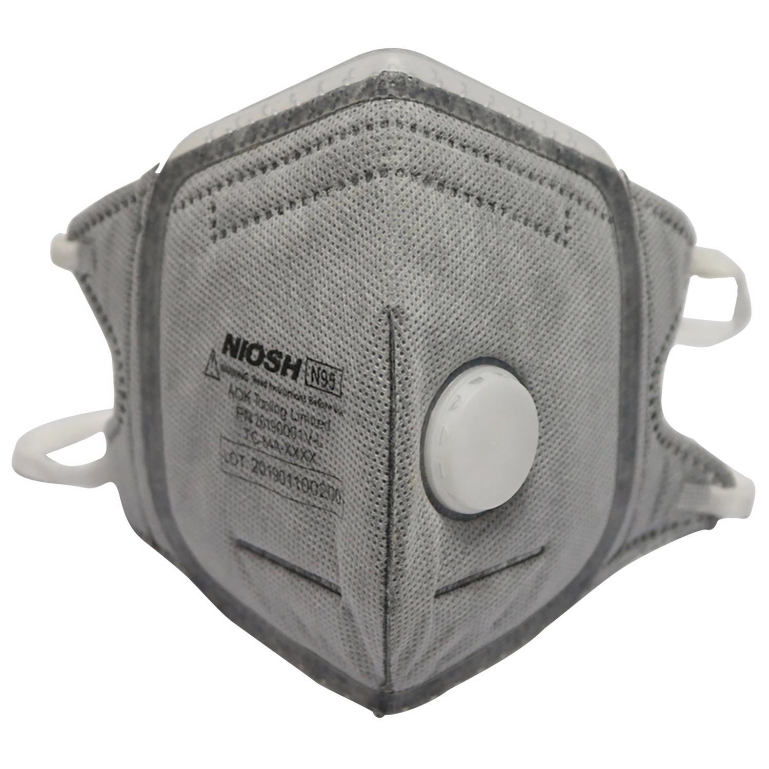 SoftSeal N95 Paint Odor V-Fold Silicone Seal Respirator Mask Valved Gray L 3 pk