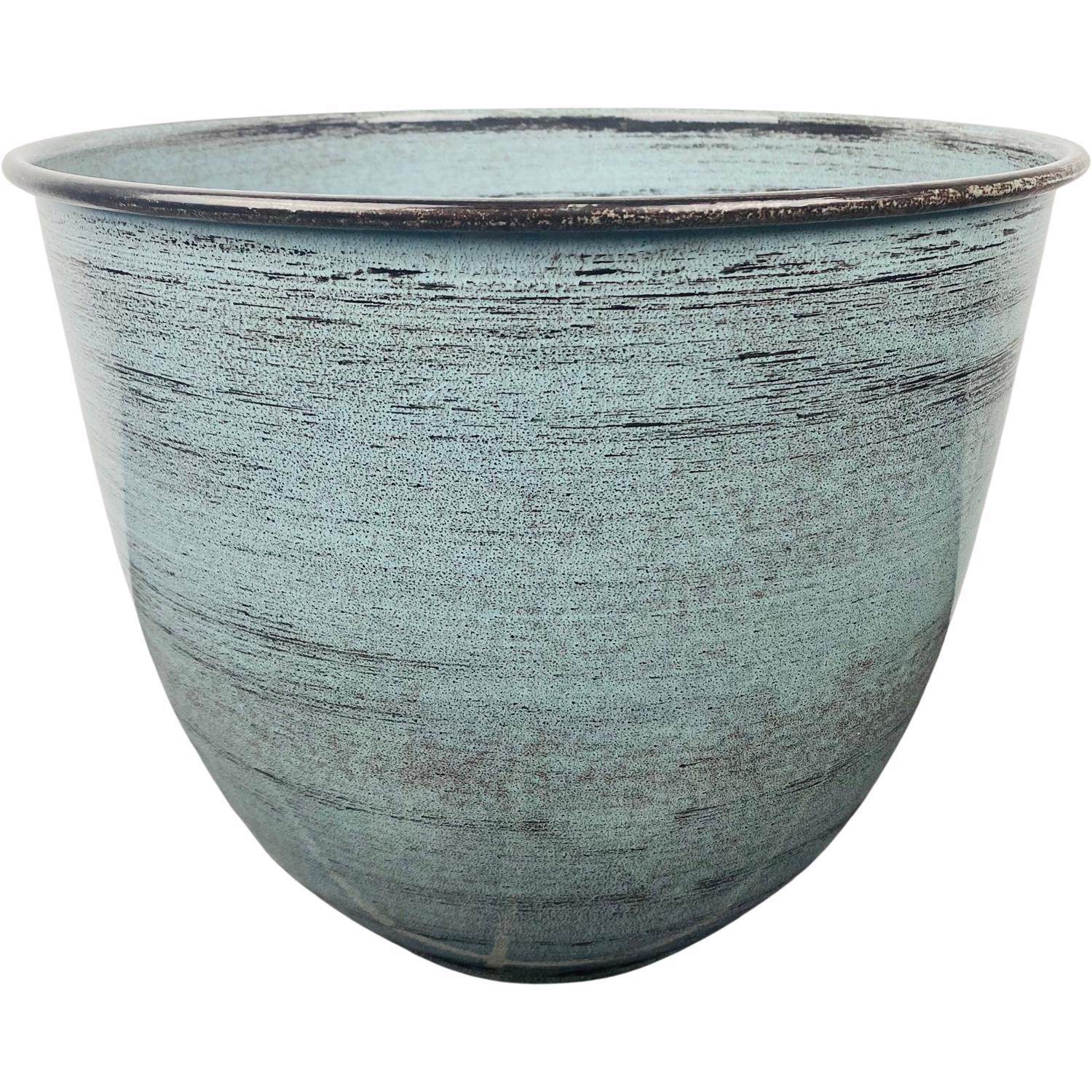 Robert Allen Vanhorne 6 in. W Metal Planter Light Blue