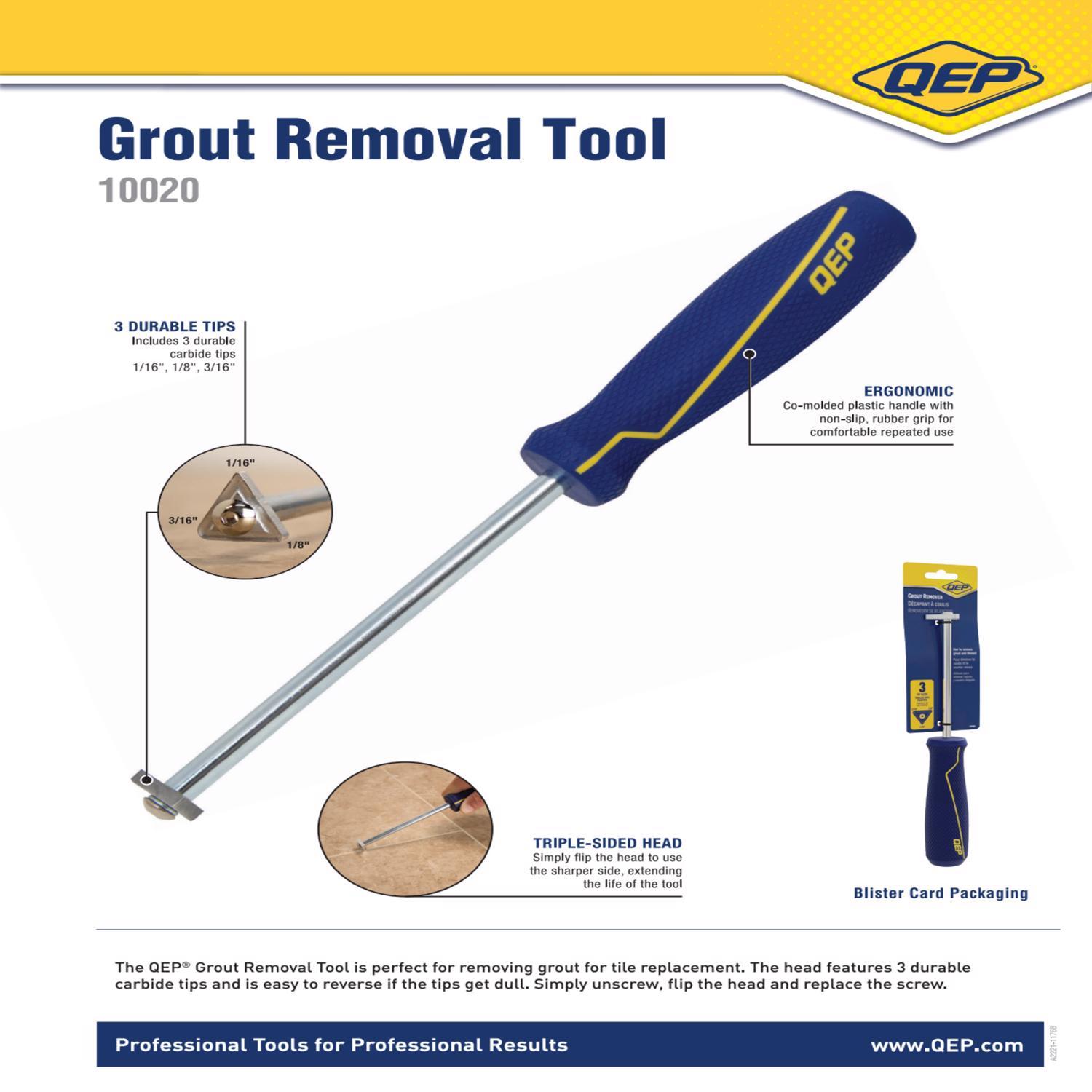 QEP 1.26 in. H X 1.25 in. W X 10 in. L Carbide Grout Removal Tool 1 pk