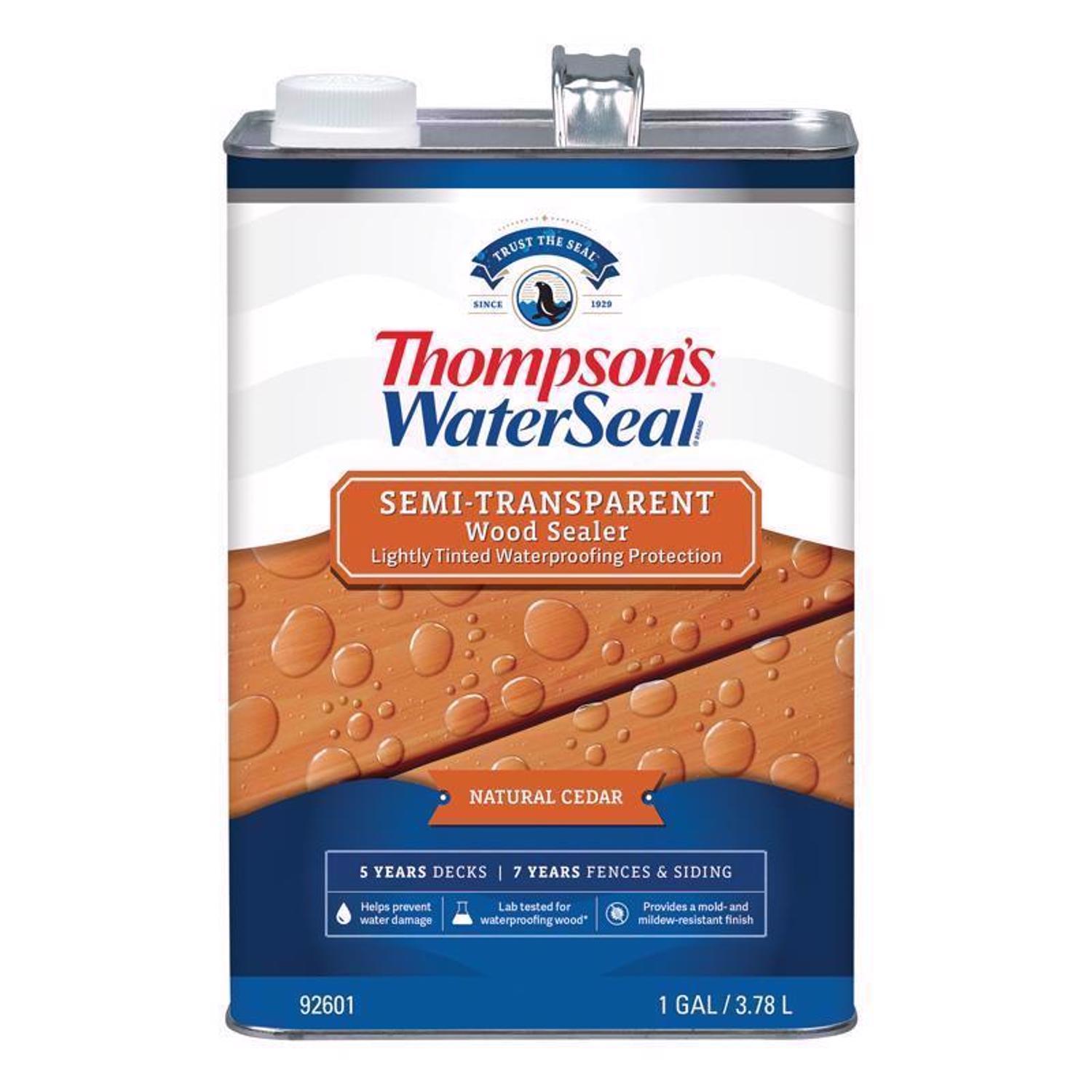 Thompson's WaterSeal Semi-Transparent Natural Cedar Water-Based Acrylic/Alkyd/Urethane Waterproofing