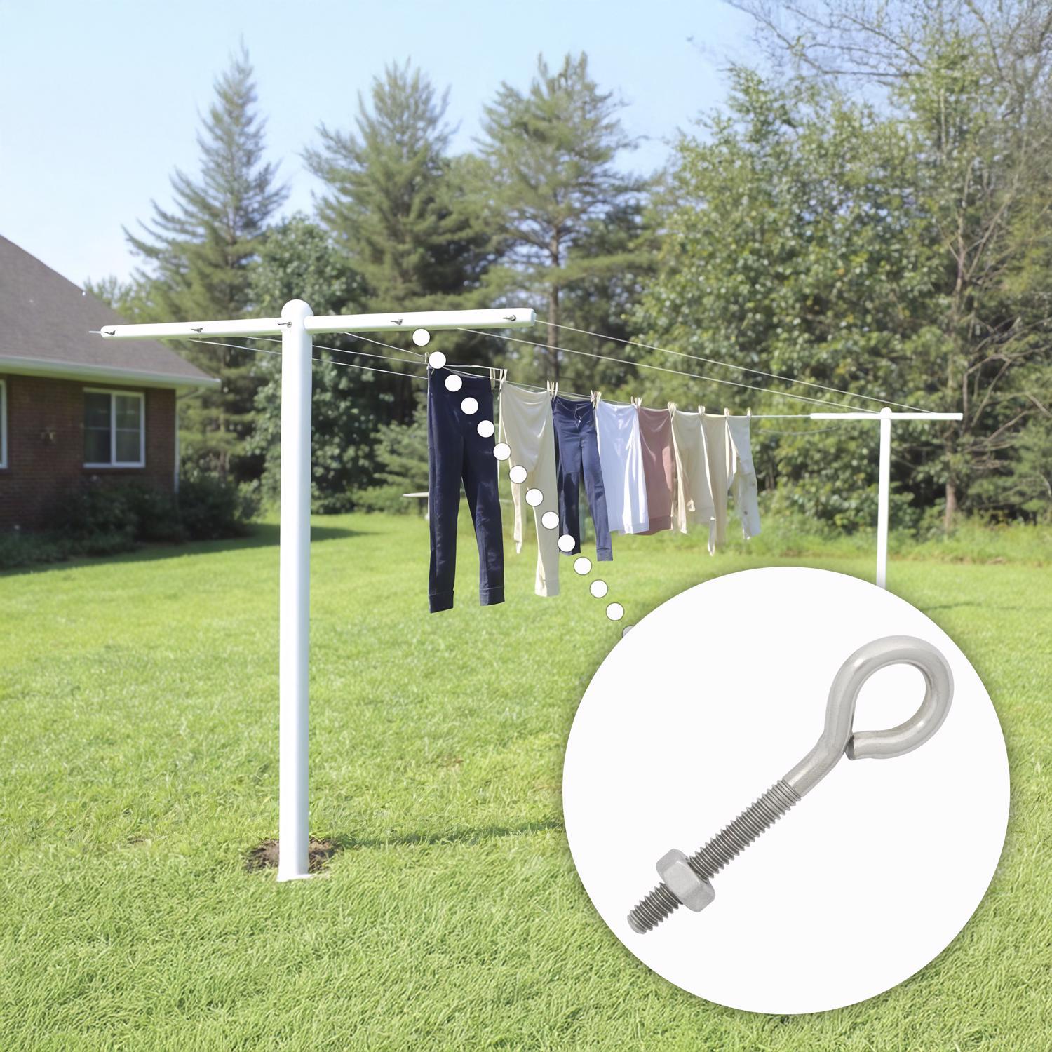 Hampton 1/4 in. X 3 in. L Stainless Stainless Steel Eyebolt Nut Included