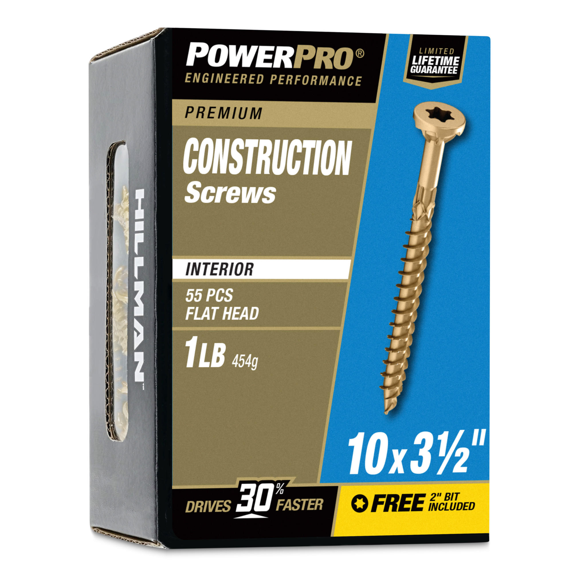 Power Pro Premium Interior Construction Screws (#10 x 3-1/2 in.) - 55 pc