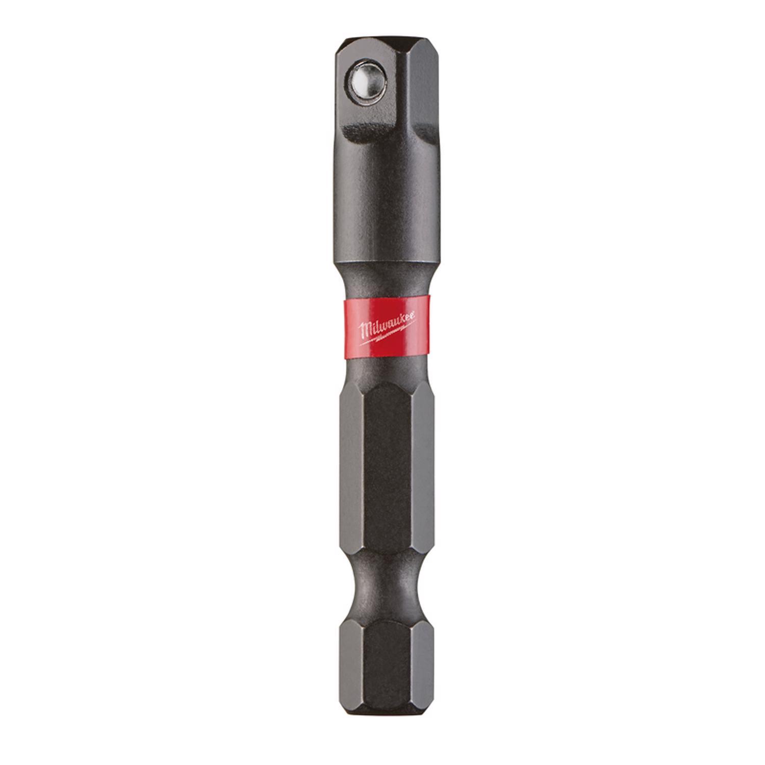 Milwaukee Shockwave Square 1/4 in. X 2 in. L Socket Adapter Steel 1 pc