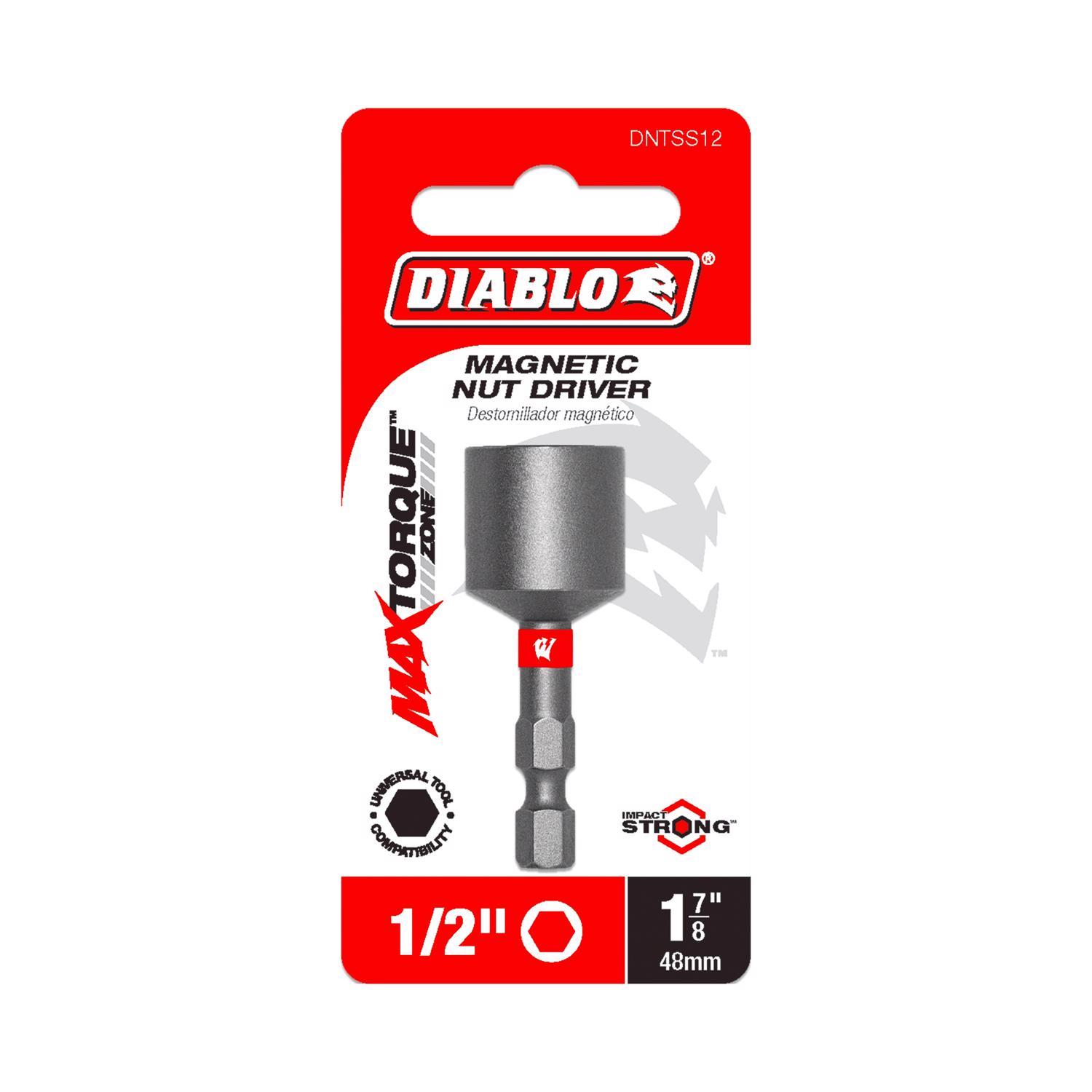 Diablo 1/2 in. X 1-7/8 in. L Black Oxide Magnetic Nut Setter 1 pc