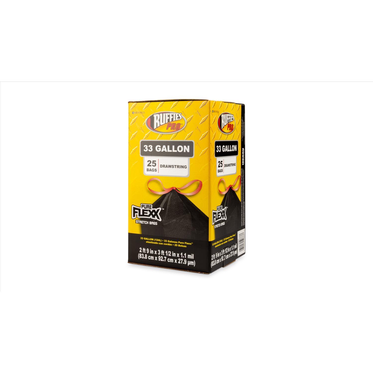Ruffies Pro 33 gal Trash Bags Drawstring 25 pk 1.1 mil