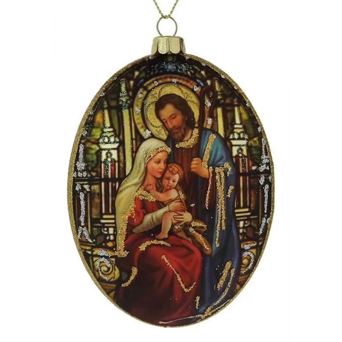 4.5 in. Stained Glass Oval Ornament