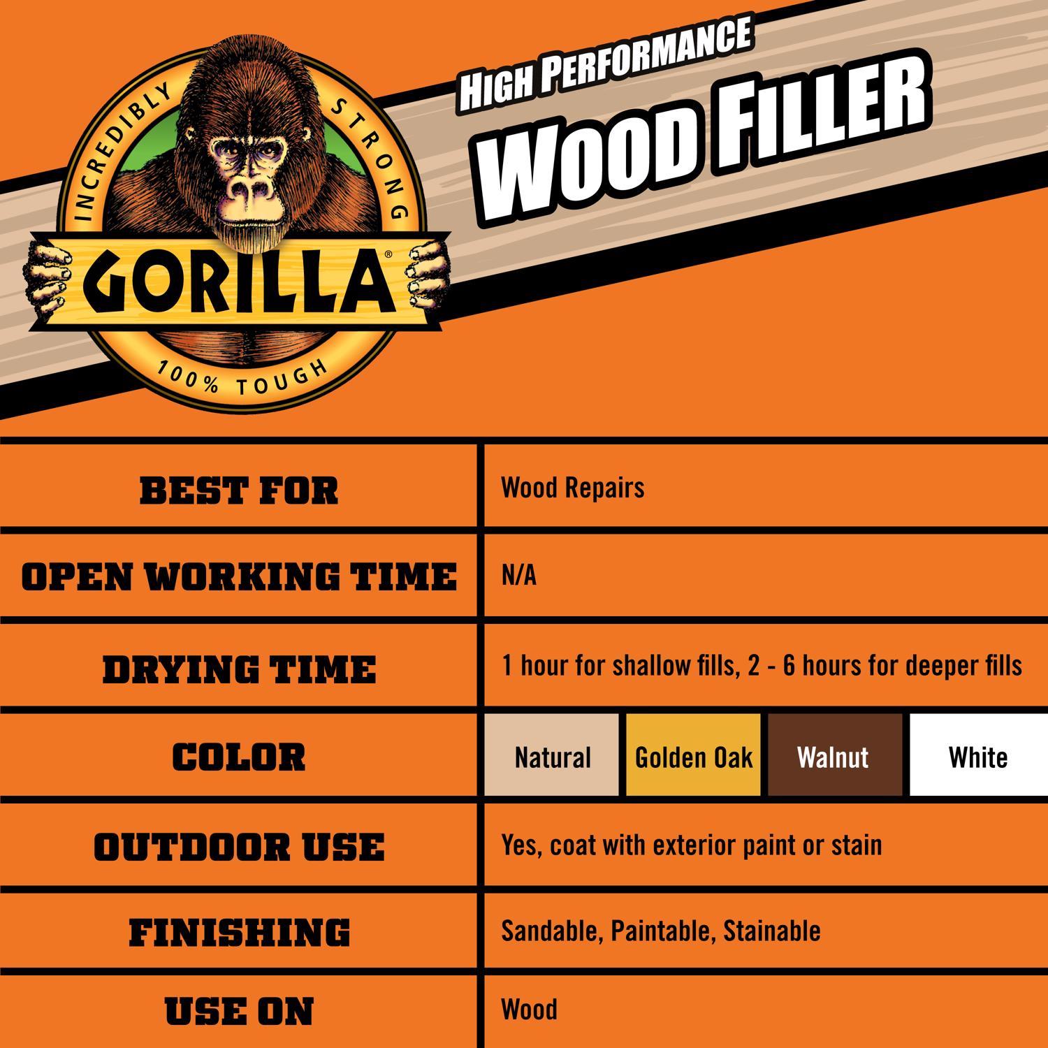 Gorilla Natural Wood Filler 6 oz