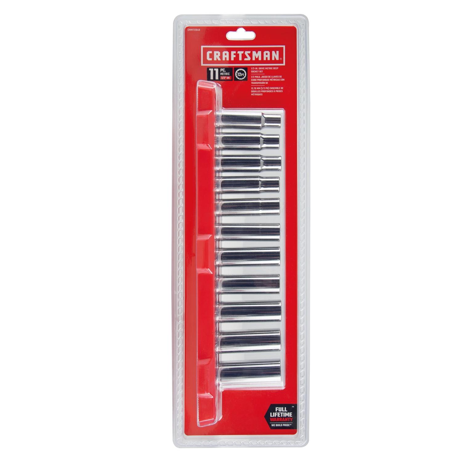 Craftsman 1/2 in. drive Metric 12 Point Deep Socket Set 11 pc