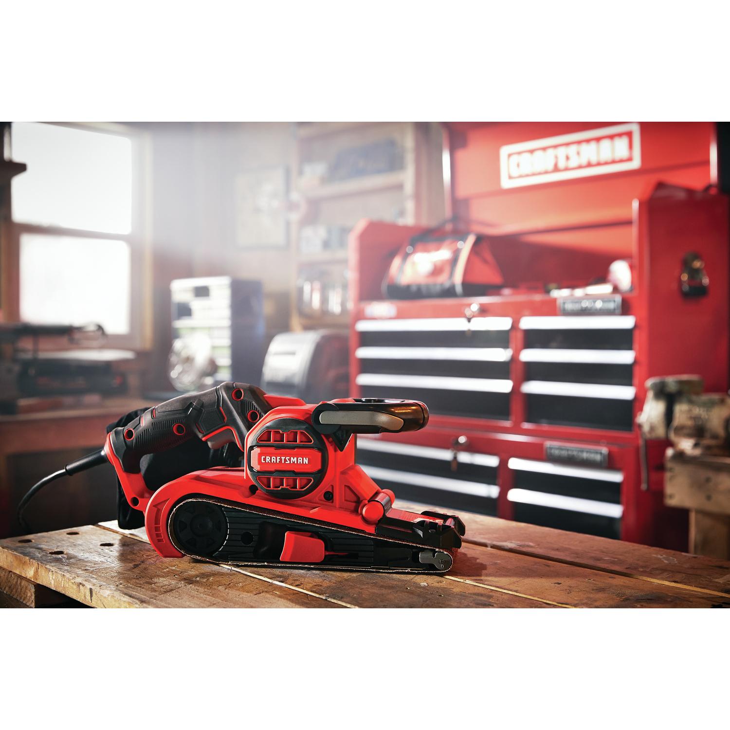 CRAFTSMAN 7 amps 3 in. W X 21 in. L Corded Belt Sander