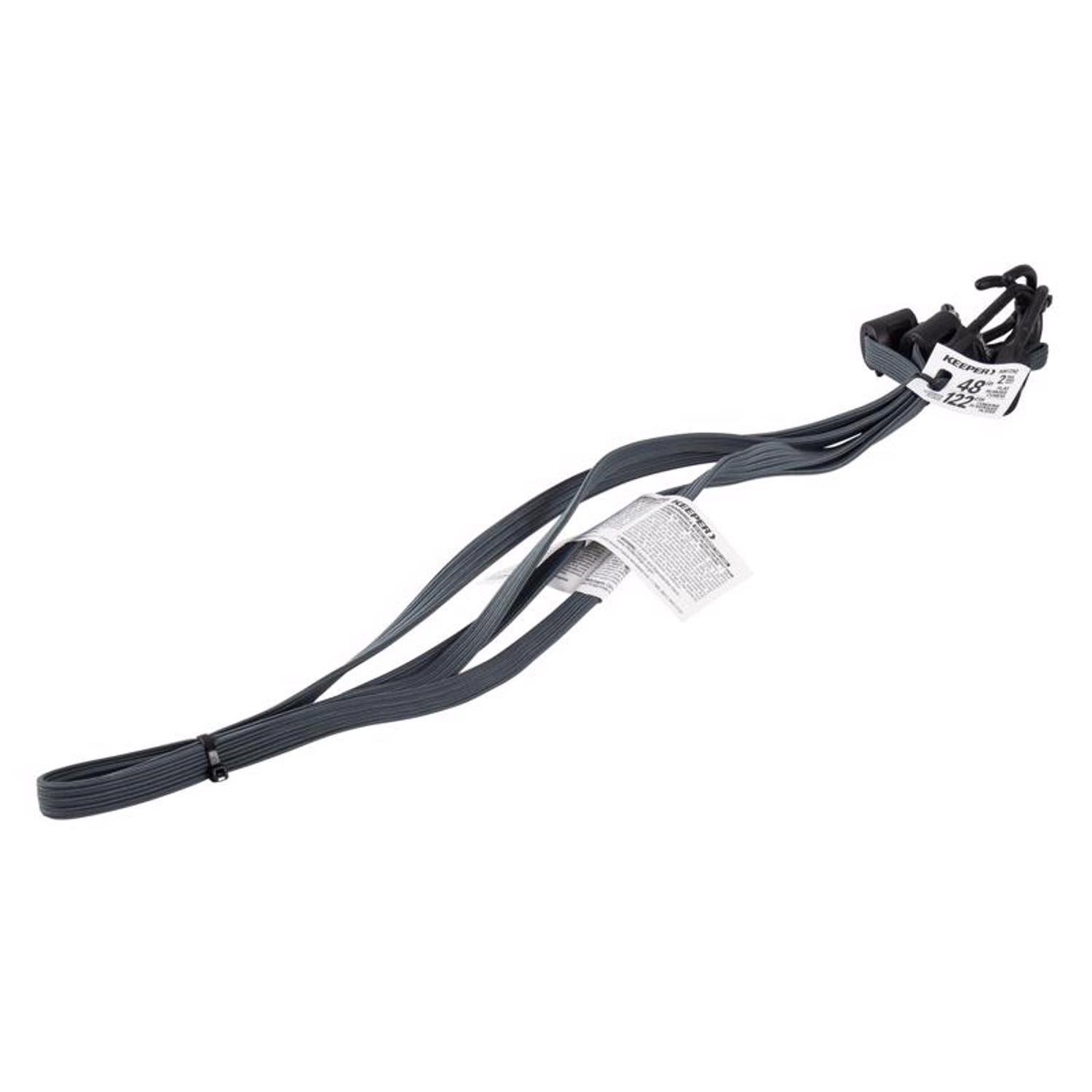 Keeper Gray Flat Bungee Cord 48 in. L X 0.315 in. 2 pk