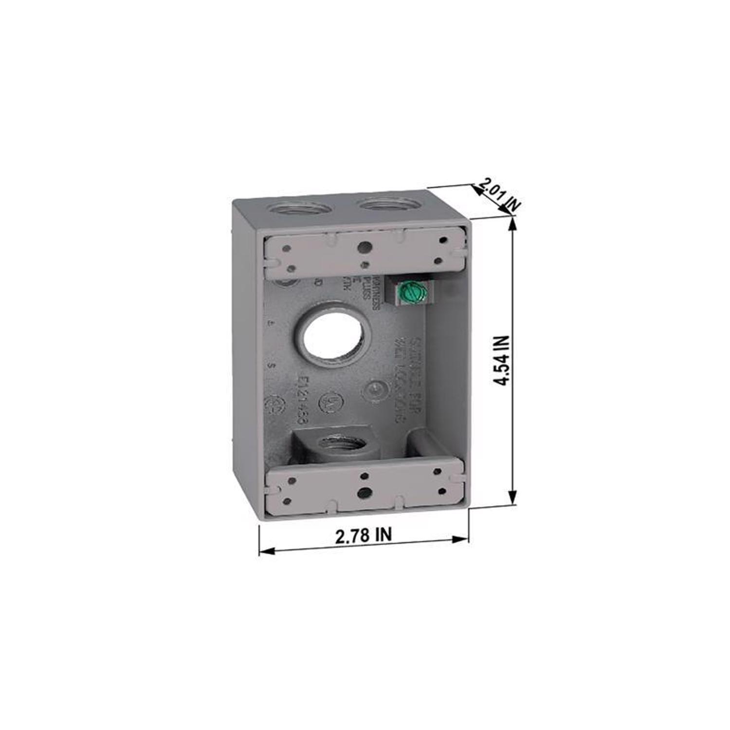 Sigma Engineered Solutions New Work 18.3 cu in Rectangle Die-Cast Metal Weatherproof Box Gray