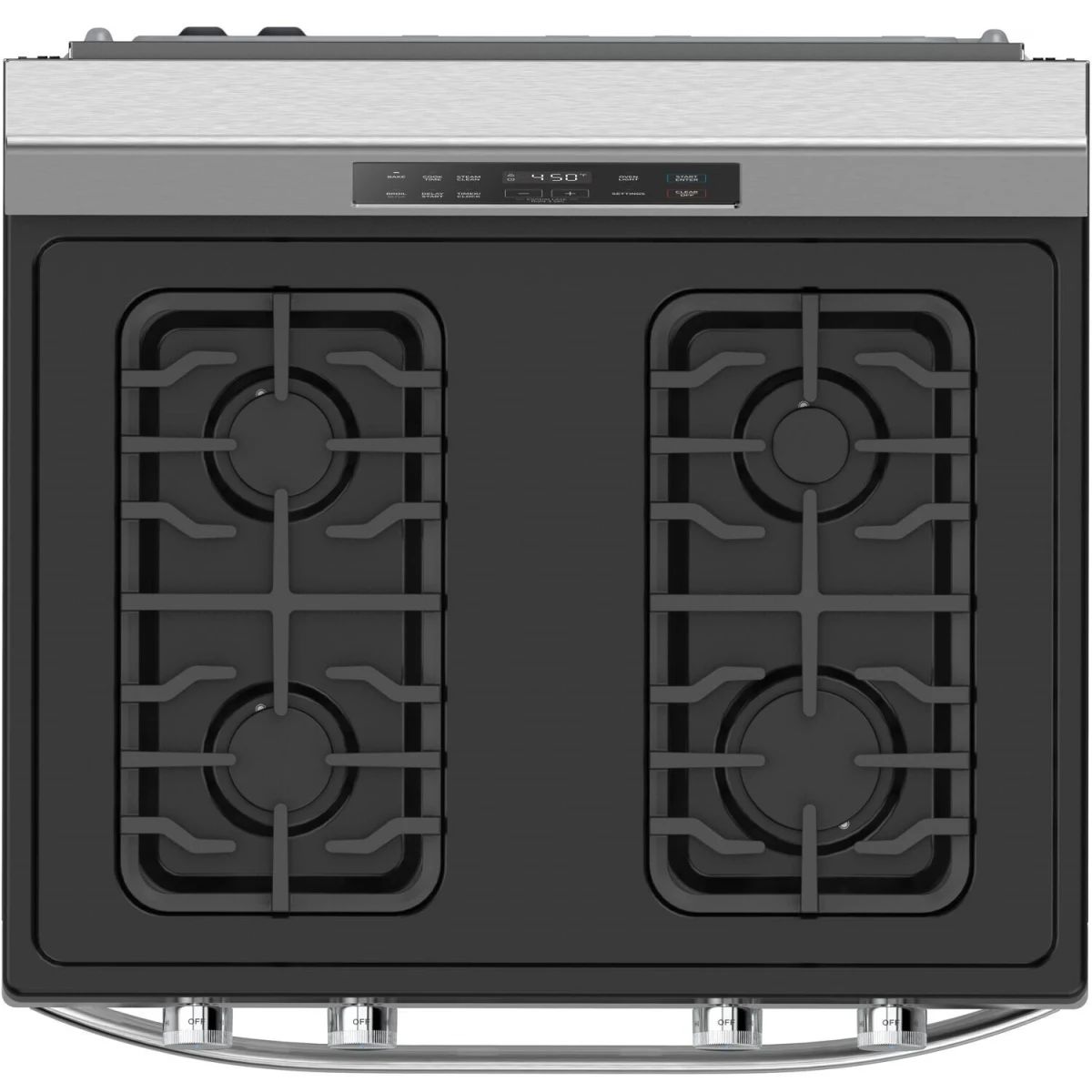 Midea 30 in. Stainless Steel Freestanding Gas Range with 4 Sealed Burners