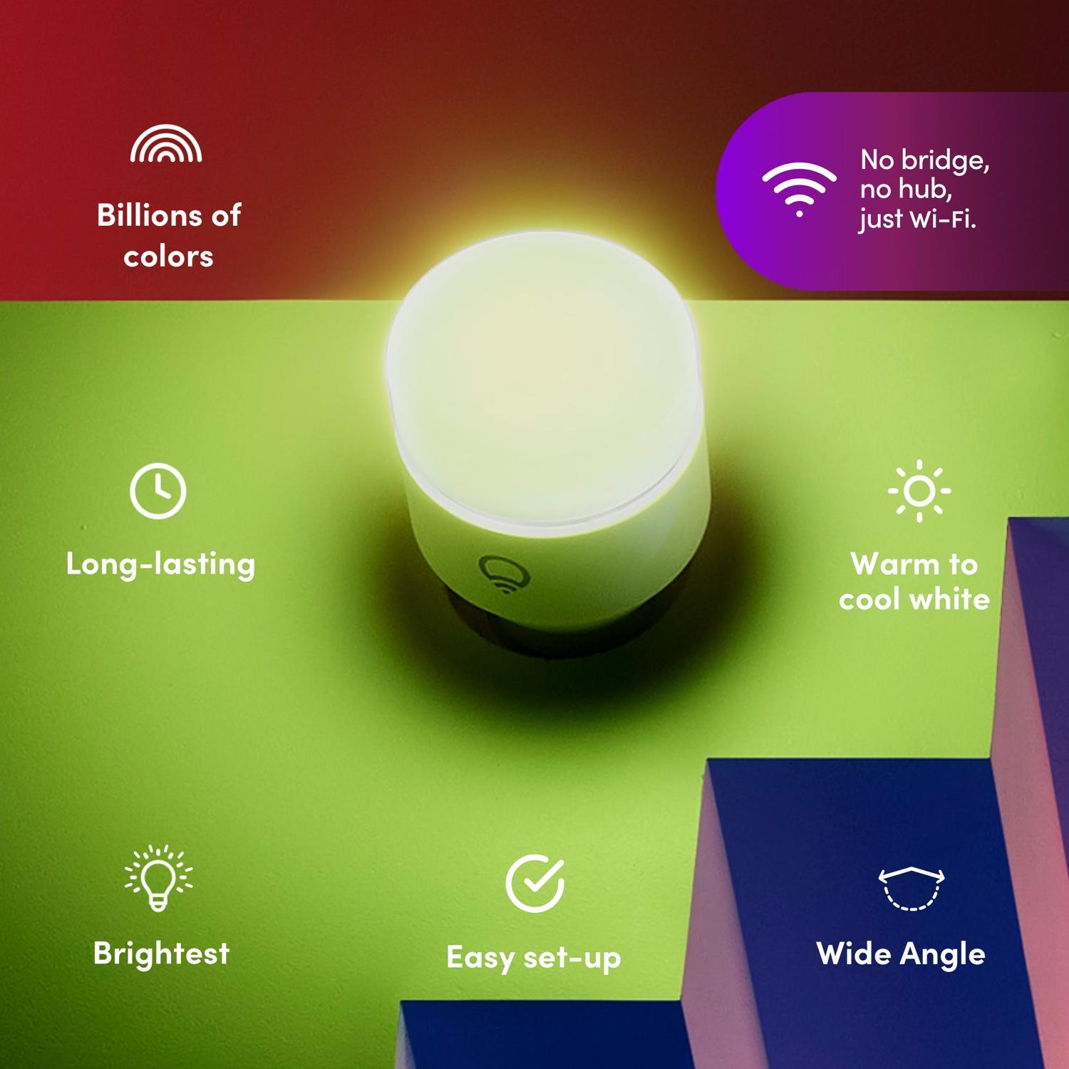 LIFX Smart Home A19 E26 (Medium) Smart-Enabled LED Bulb Color Changing 75 Watt Equivalence 1 pk