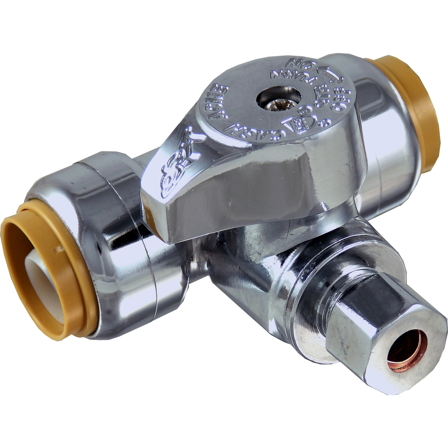SharkBite 1/2 in. PTC X 1/2 in. PTC Brass Tee Stop
