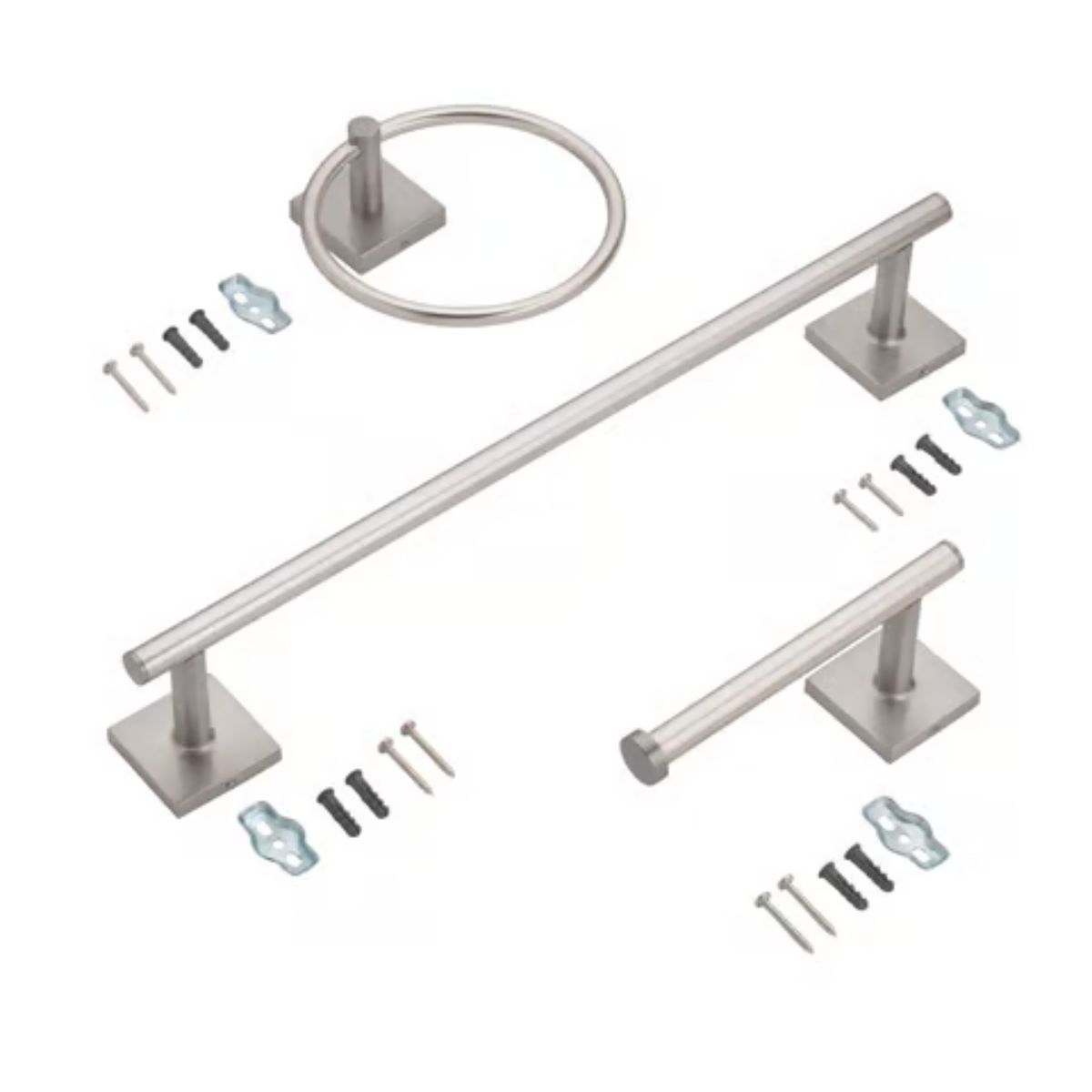 OakBrook Collection Brushed Nickel Silver Die Cast Zinc Towel Holder